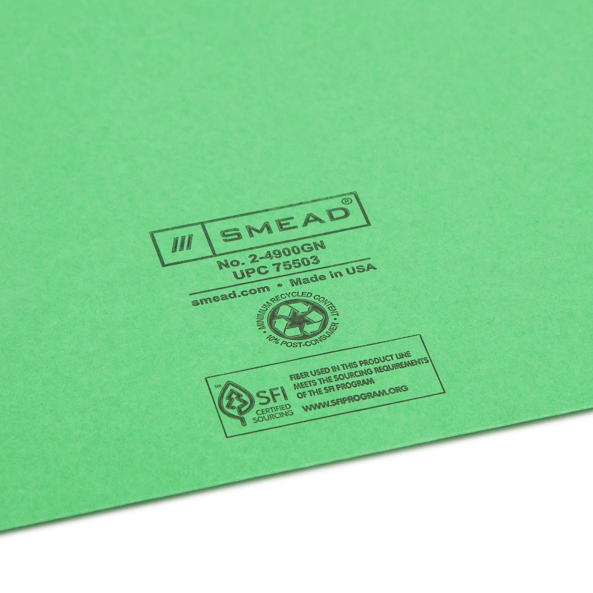 Colored File Jackets, Reinforced Straight-Cut Tab, No Expansion, Green Color, Letter Size, Set of 100, 30086486755031