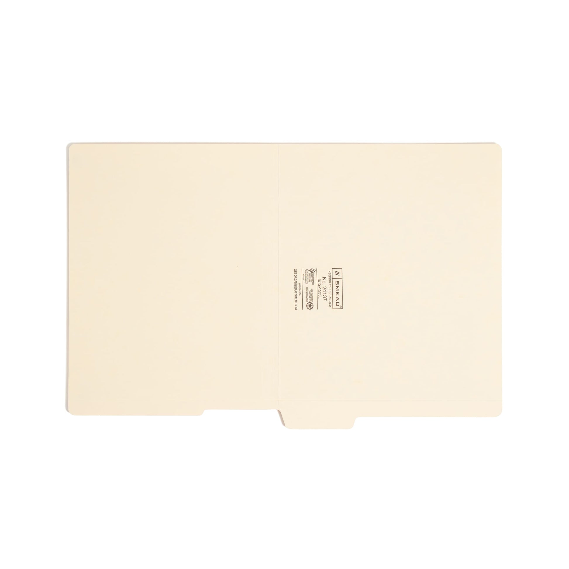 Shelf-Master® Reinforced Tab End Tab File Folders, 1/3-Cut Tab, Bottom Position, Manila Color, Letter Size, Set of 100, 086486241373