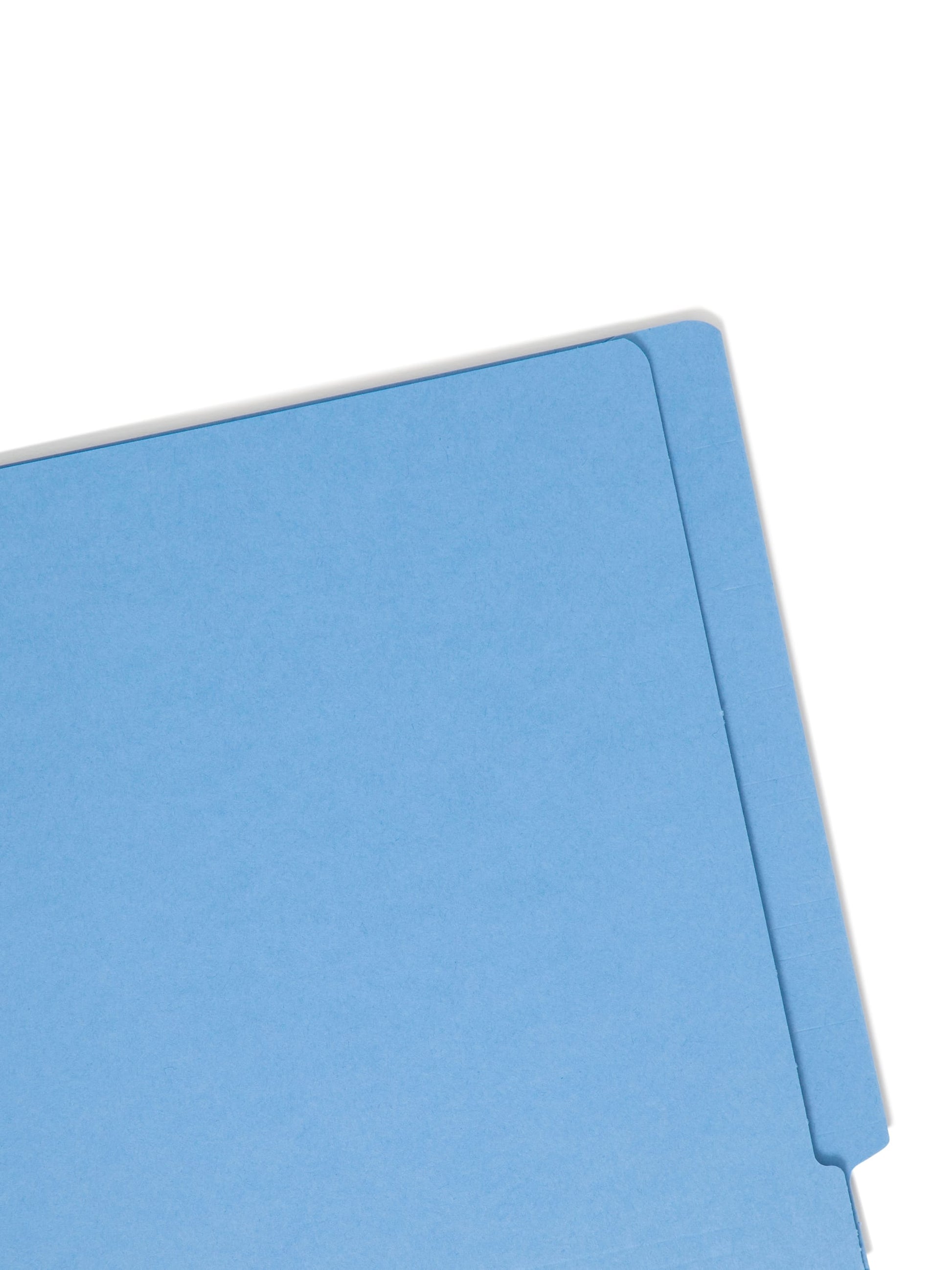 WaterShed® CutLess® End Tab Fastener File Folders, Straight-Cut Tab, Blue Color, Letter Size, 086486250504