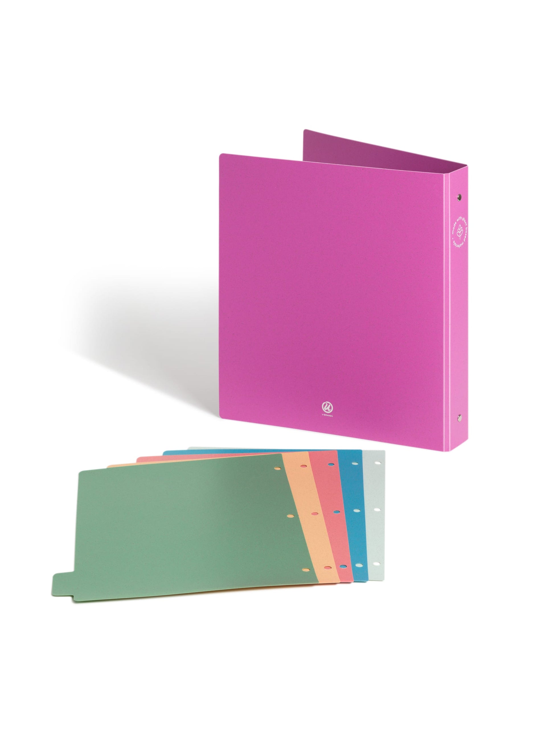 U-Eco Poly Binder with 5 Tab Dividers, U-Eco, 1/5 Cut, 2 Pockets, 5 Dividers, Orchid, Orchid, Set of 6, 843463166063