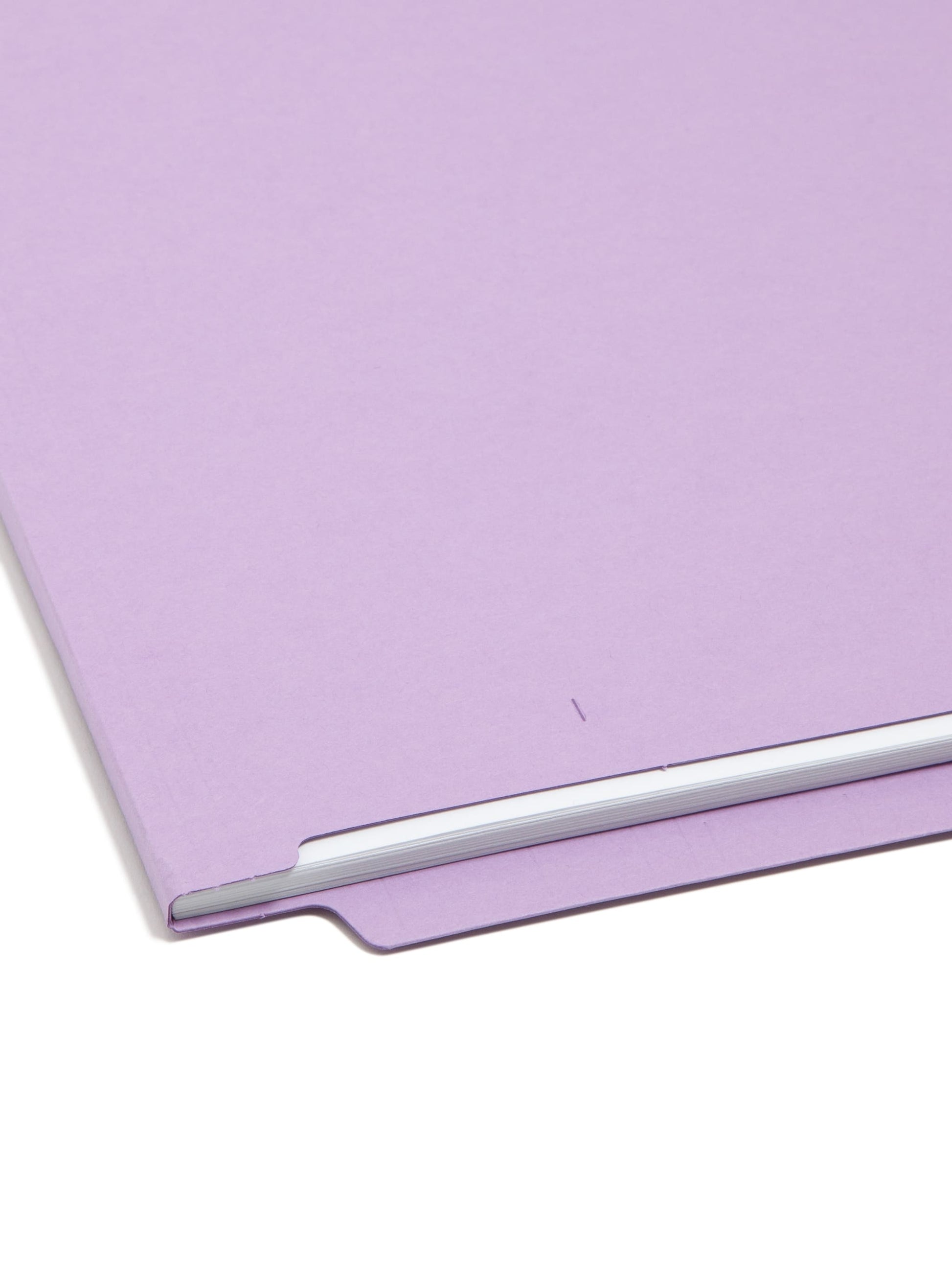 Shelf-Master® Reinforced Tab End Tab File Folders, Straight-Cut Tab, Lavender Color, Letter Size, Set of 100, 086486254106