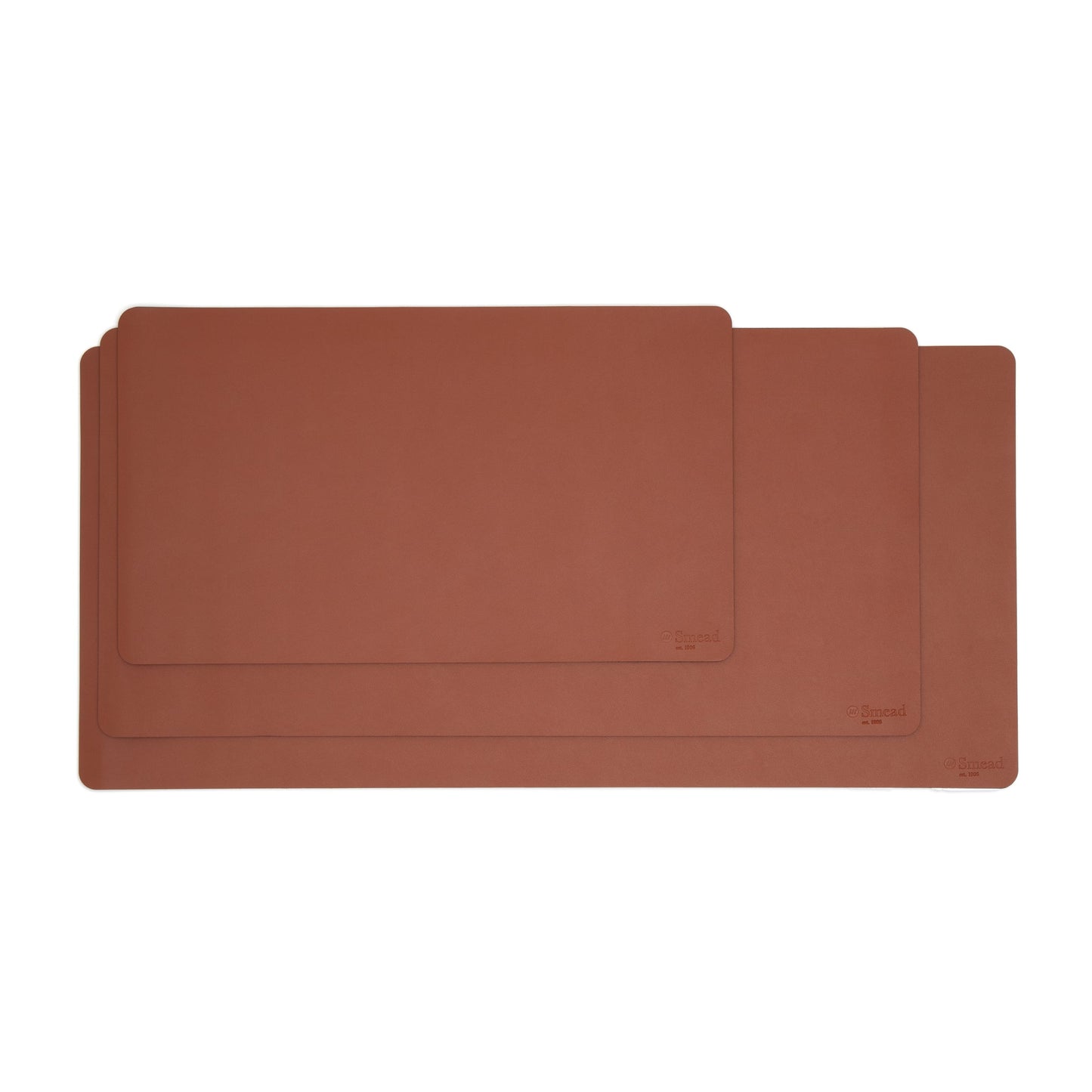 Vegan Leather Desk Pad, Saddle Color, 31.5"X15.7" Size, Set of 1, 086486648325