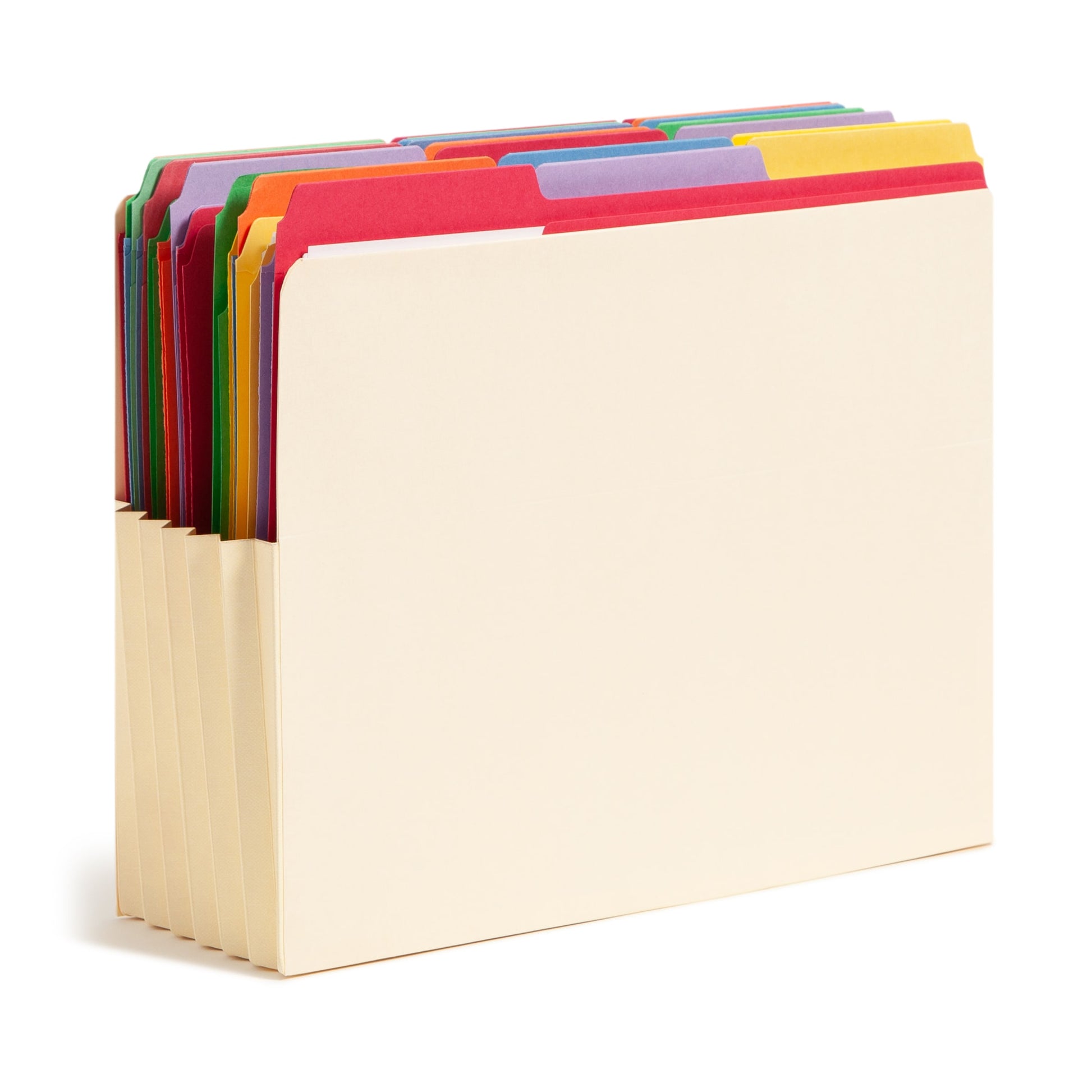 Reinforced End Tab File Pockets, Straight-Cut Tab, 5-1/4 inch Expansion, Manila Color, Letter Size, Set of 10, 30086486751743