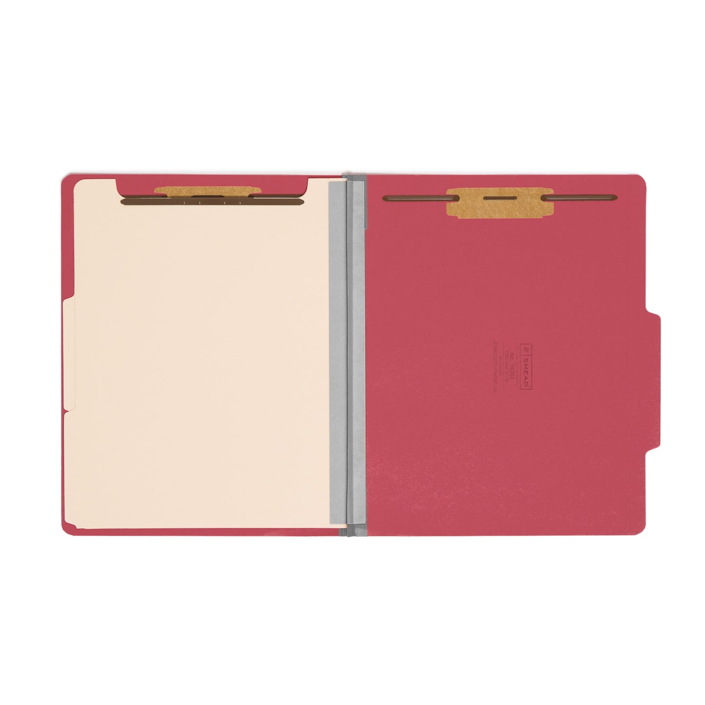 Classification File Folders, 2 Dividers, 2 inch Expansion, Red Color, Letter Size, Set of 10, 30086486140035