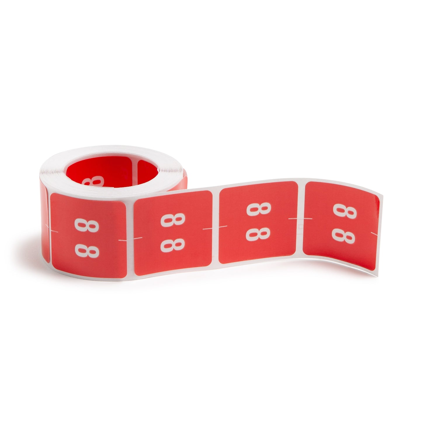 DCC Color-Coded Numeric Labels - Rolls, Red Color, 1-1/2" X 1-1/2" Size, Set of 250, 086486674287