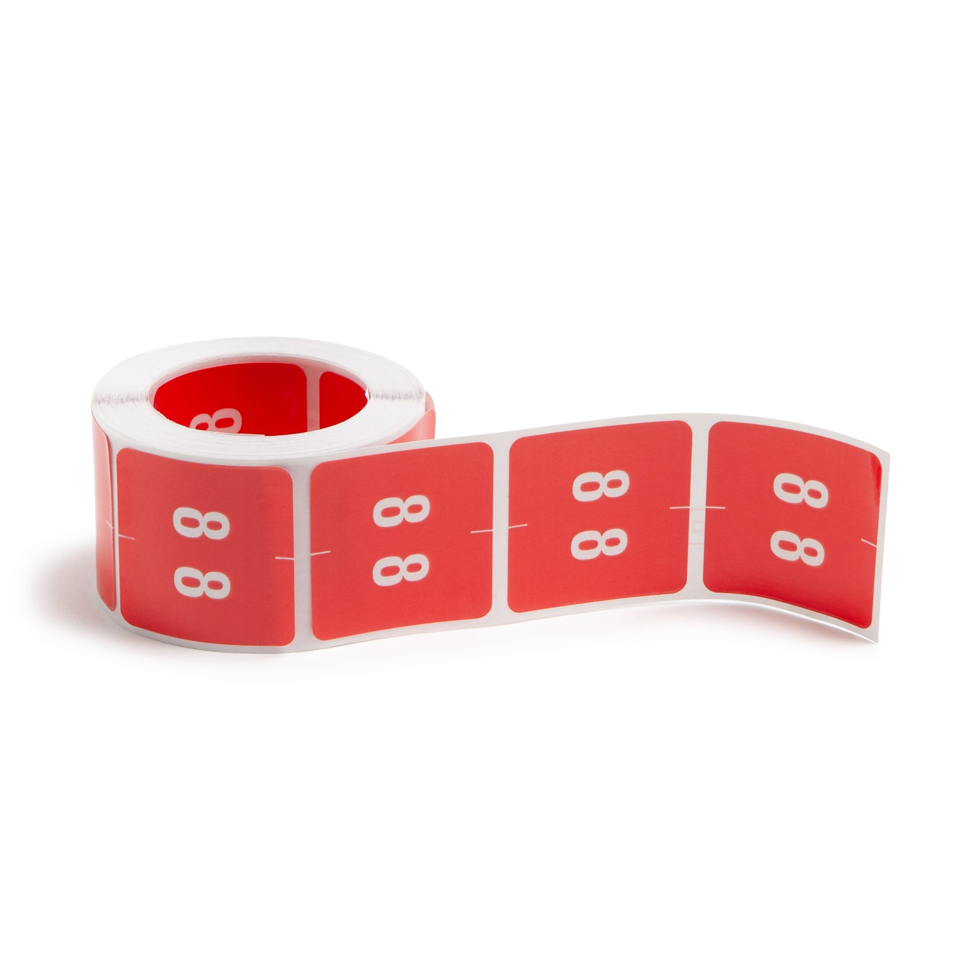 DCC Color-Coded Numeric Labels - Rolls, Red Color, 1-1/2" X 1-1/2" Size, Set of 250, 086486674287