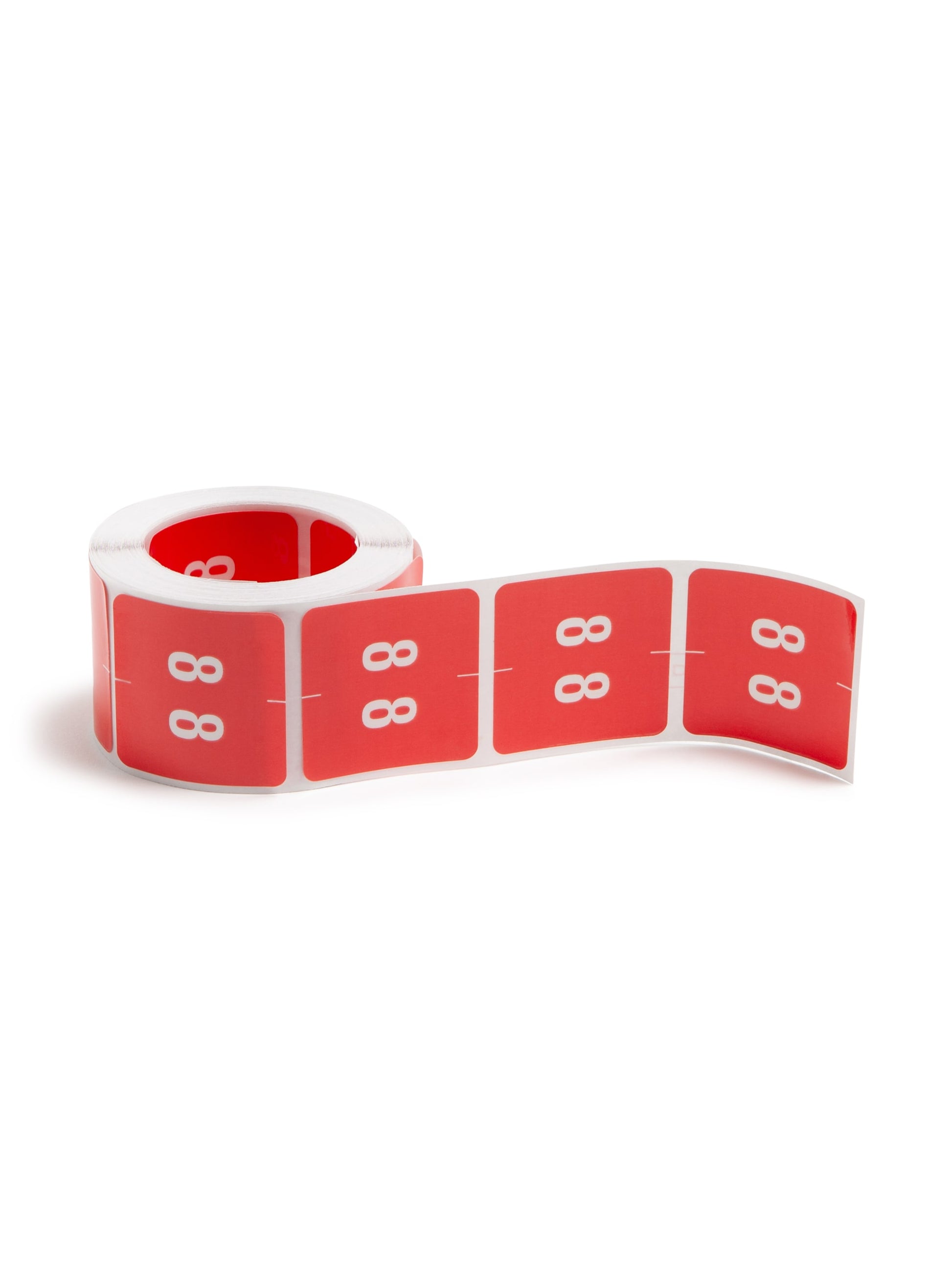 DCC Color-Coded Numeric Labels - Rolls, Red Color, 1-1/2" X 1-1/2" Size, Set of 250, 086486674287