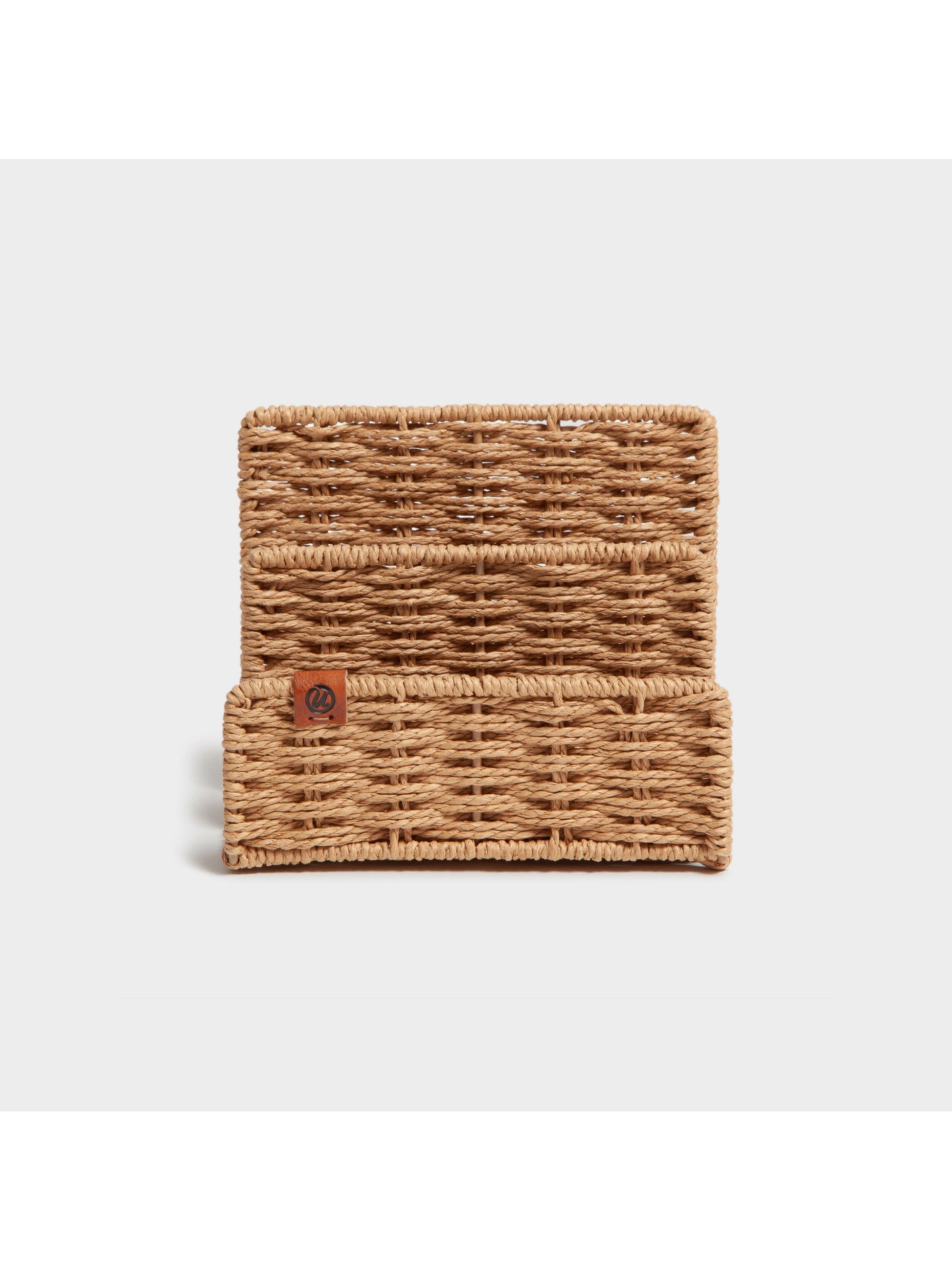 Woven desk organization , 6.1" x 4.2" x 5", BrownWoven Letter Sorter, Woven, Brown, 6.1" x 4.2" x 5", Brown, 6.1" X 4.2" X 5" Size, Set of 1, 843463160887