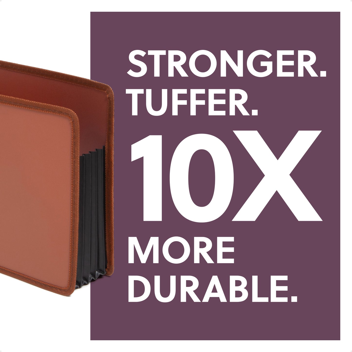 TUFF® Poly File Pockets, Straight-Cut Tab, 5-1/4 inch Expansion, Redrope Color, Letter Size, Set of 2, 086486737821