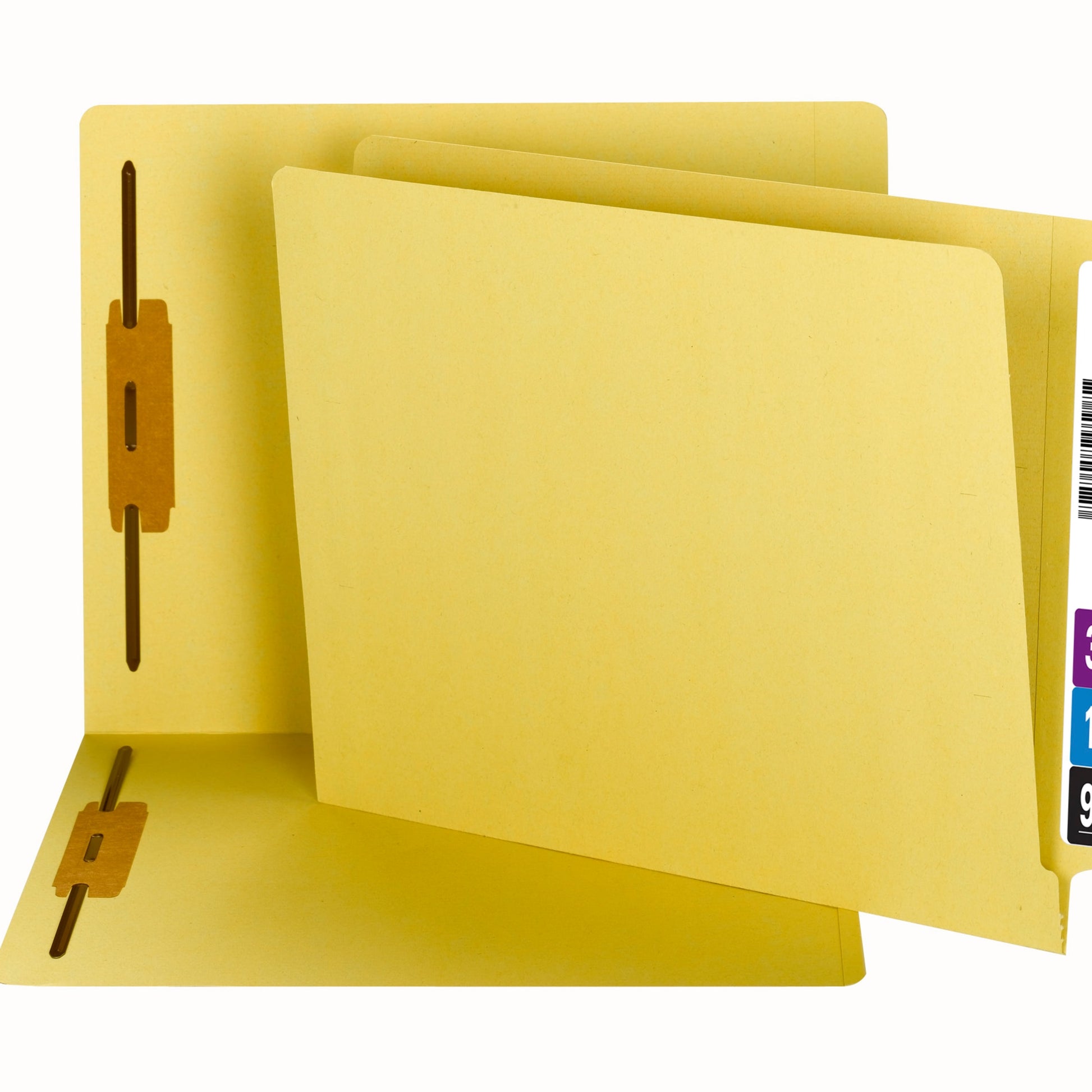 100% Recycled Shelf-Master® Reinforced End Tab Fastener File Folders, Straight-Cut Tab, Yellow Color, Letter Size, Set of 50, 086486341738