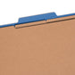 SafeSHIELD® Pressboard Classification File Folders, 3 Dividers, 3 inch Expansion, 2/5-Cut Tab, Dark Blue Color, Letter Size, Set of 10, 30086486140967