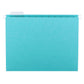 Standard Hanging File Folders with 1/5-Cut Tabs, Aqua Color, Letter Size, Set of 25, 086486640589