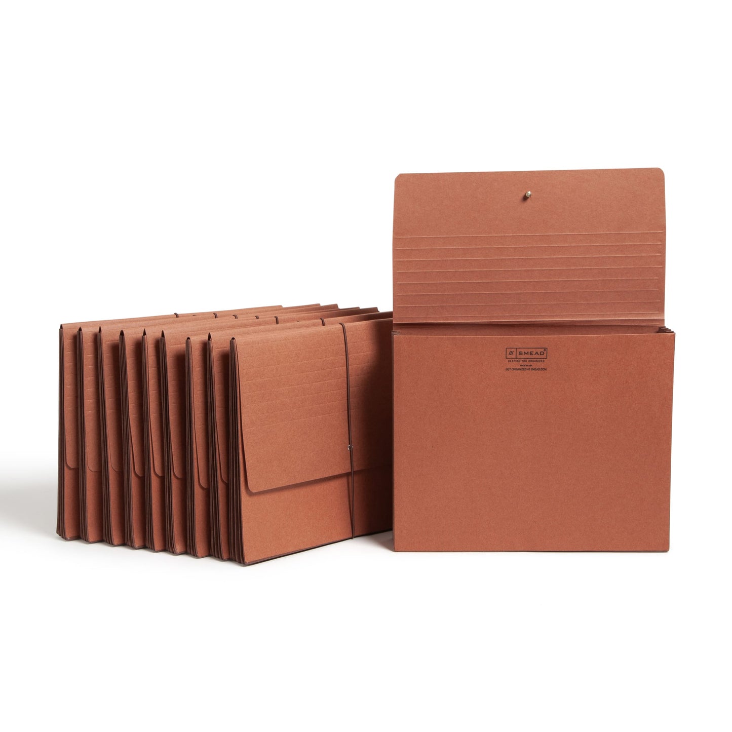 Tear-Resistant Redrope Expanding Wallets with Elastic Cord, 3-1/2 Inch Expansion, Redrope Color, Letter Size, Set of 10, 30086486711051