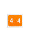 DCCRN Color-Coded Numeric Labels - Rolls, Orange Color, 1-1/4" X 1" Size, Set of 50, 086486673440
