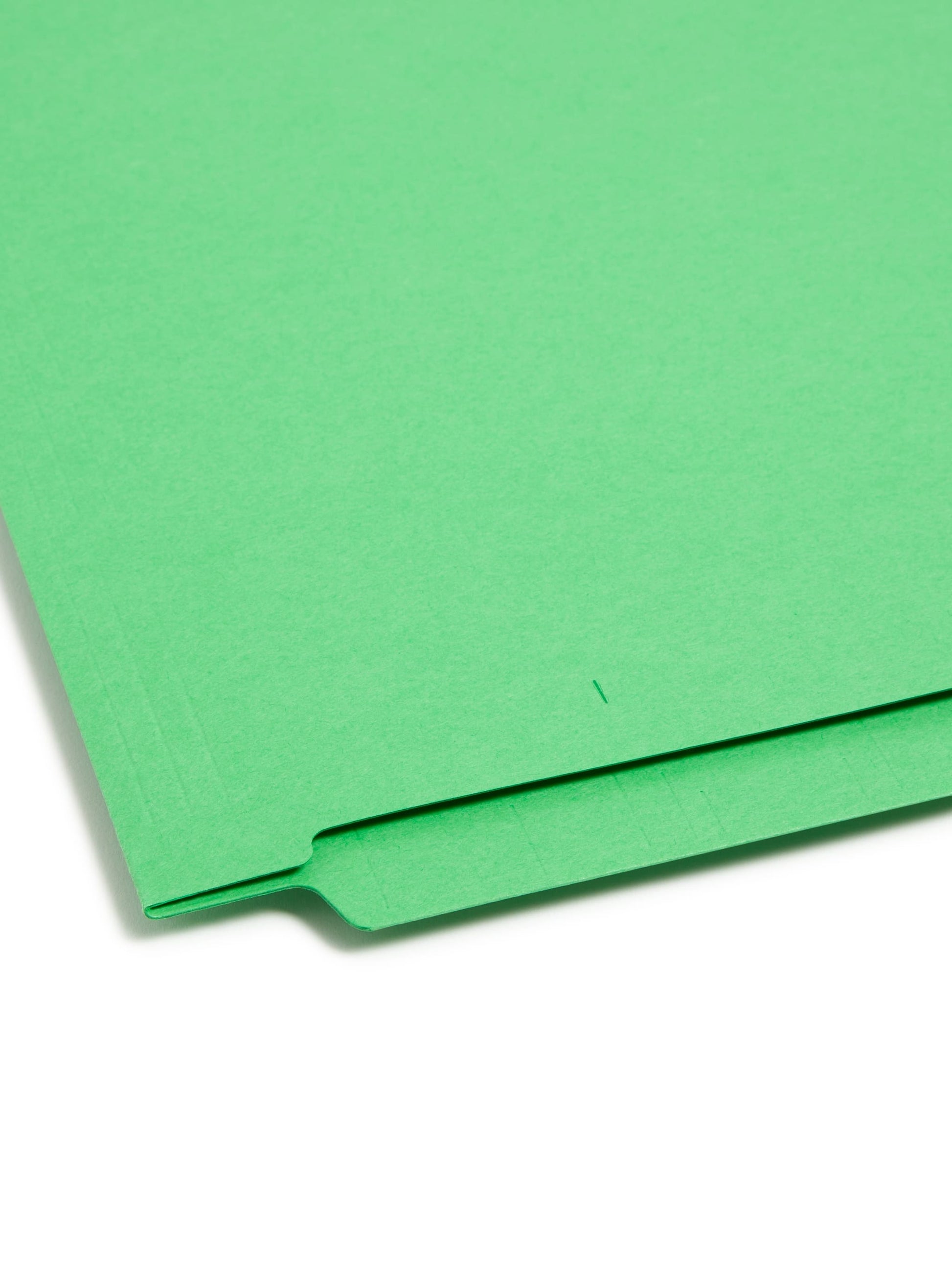 WaterShed® CutLess® End Tab Fastener File Folders, Straight-Cut Tab, Green Color, Letter Size, 086486251501