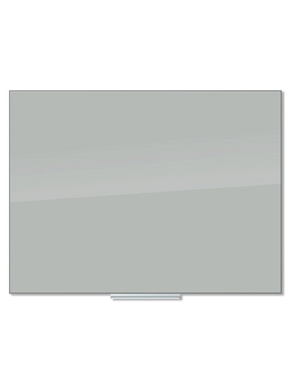 U Brands Floating Non-Magnetic Glass Dry Erase Board, 48" x 36" Grey (Actual Size 47" x 35")