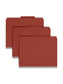 SafeSHIELD® Premium Pressboard Classification File Folders, 2 Dividers, 2 inch Expansion, 2/5-Cut Tab, Red Color, Letter Size, Set of 10, 30086486142053