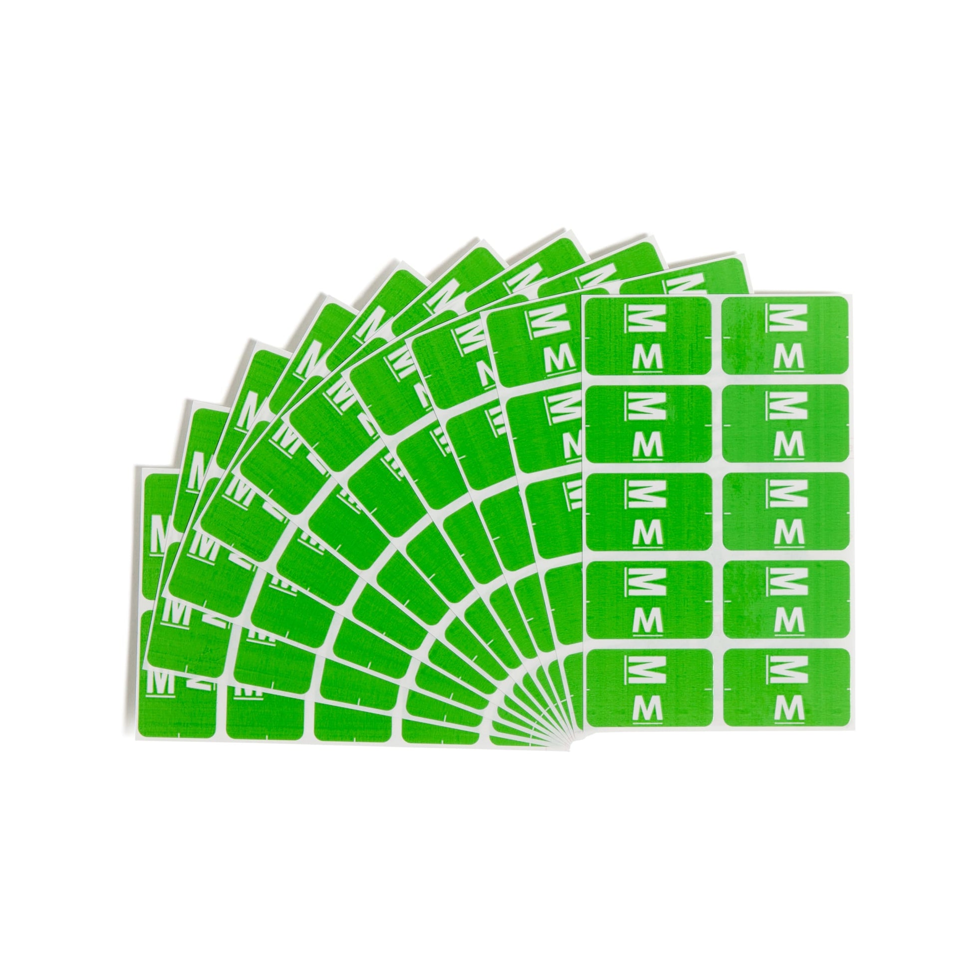 AlphaZ® ACCS Color Coded Alphabetic Labels - Sheets, Light Green Color, 1" X 1-5/8" Size, Set of 100, 086486671835