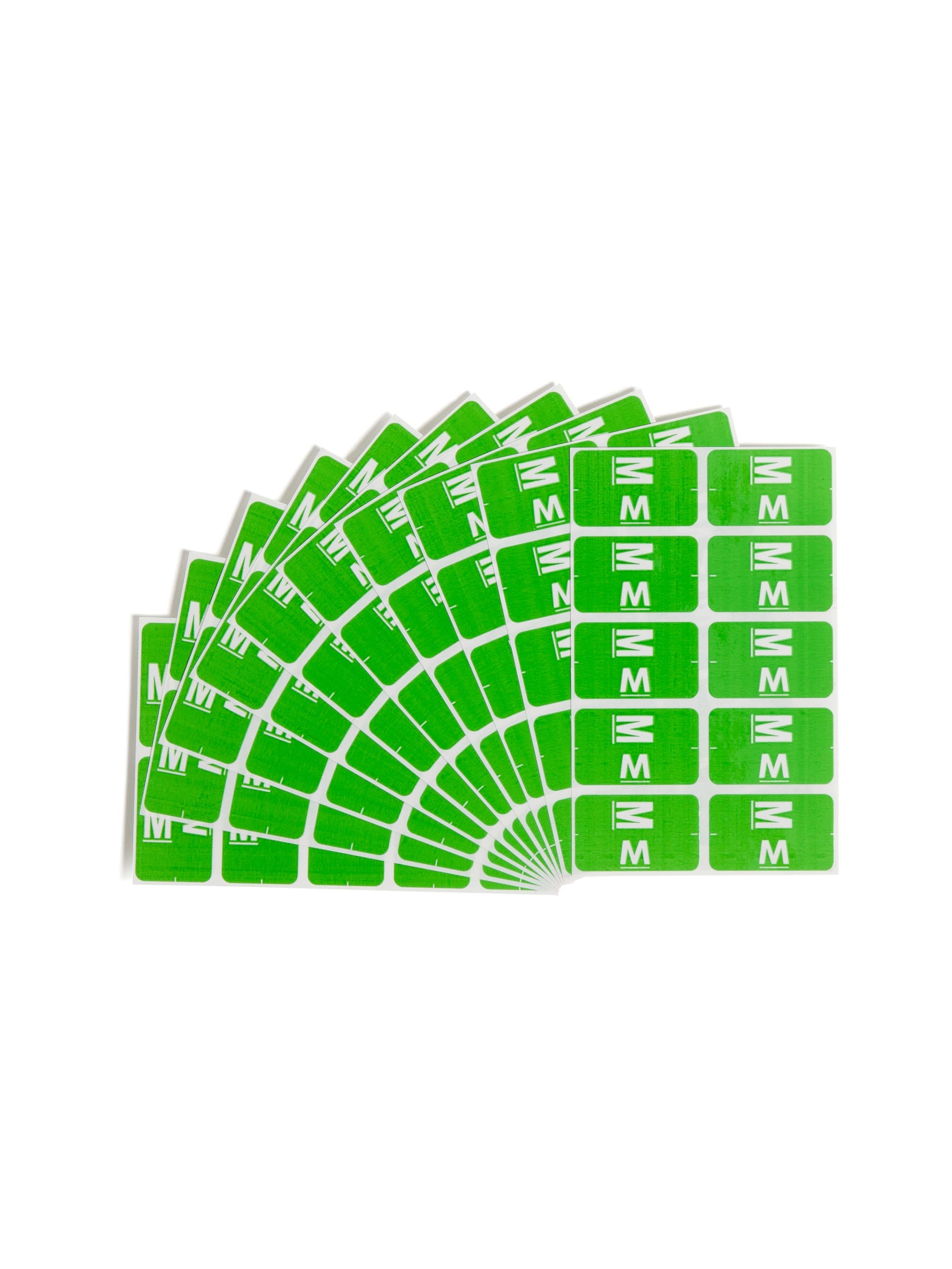 AlphaZ® ACCS Color Coded Alphabetic Labels - Sheets, Light Green Color, 1" X 1-5/8" Size, Set of 100, 086486671835