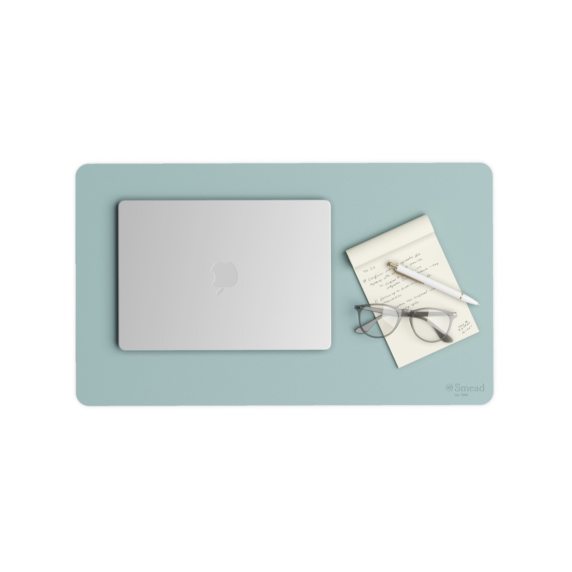 Vegan Leather Desk Pad, Superior Blue Color, 23.6"X13.7" Size, Set of 1, 086486648400