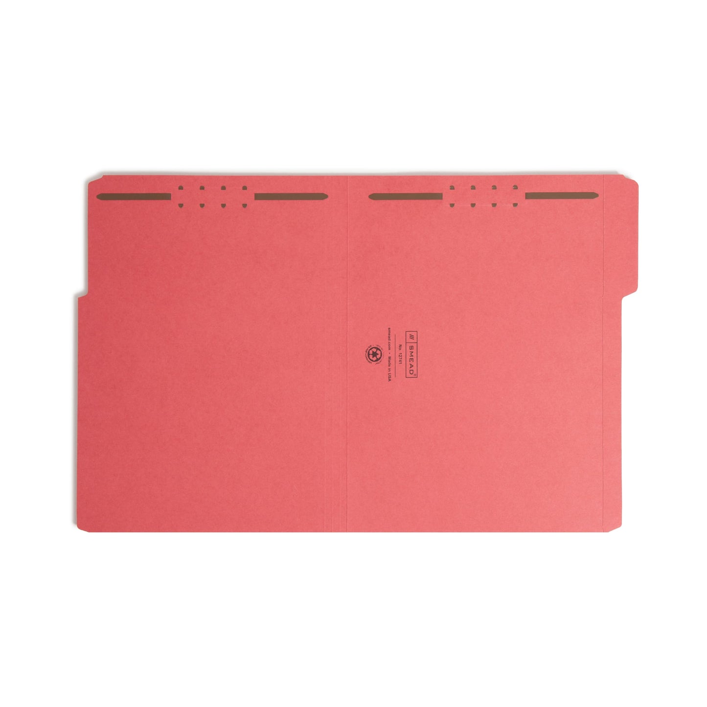100% Recycled Reinforced Tab Fastener File Folders, Red Color, Letter Size, Set of 50, 086486127417