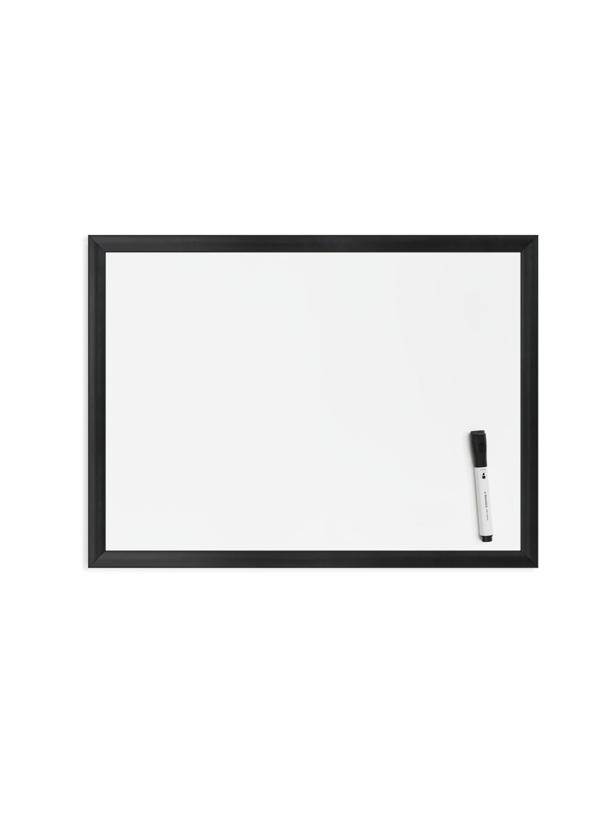 MDF Frame Dry Erase Board, Black, White, 23" x 17", 2' or Smaller, White, 23" X 17" Size, Set of 1, 812296023072