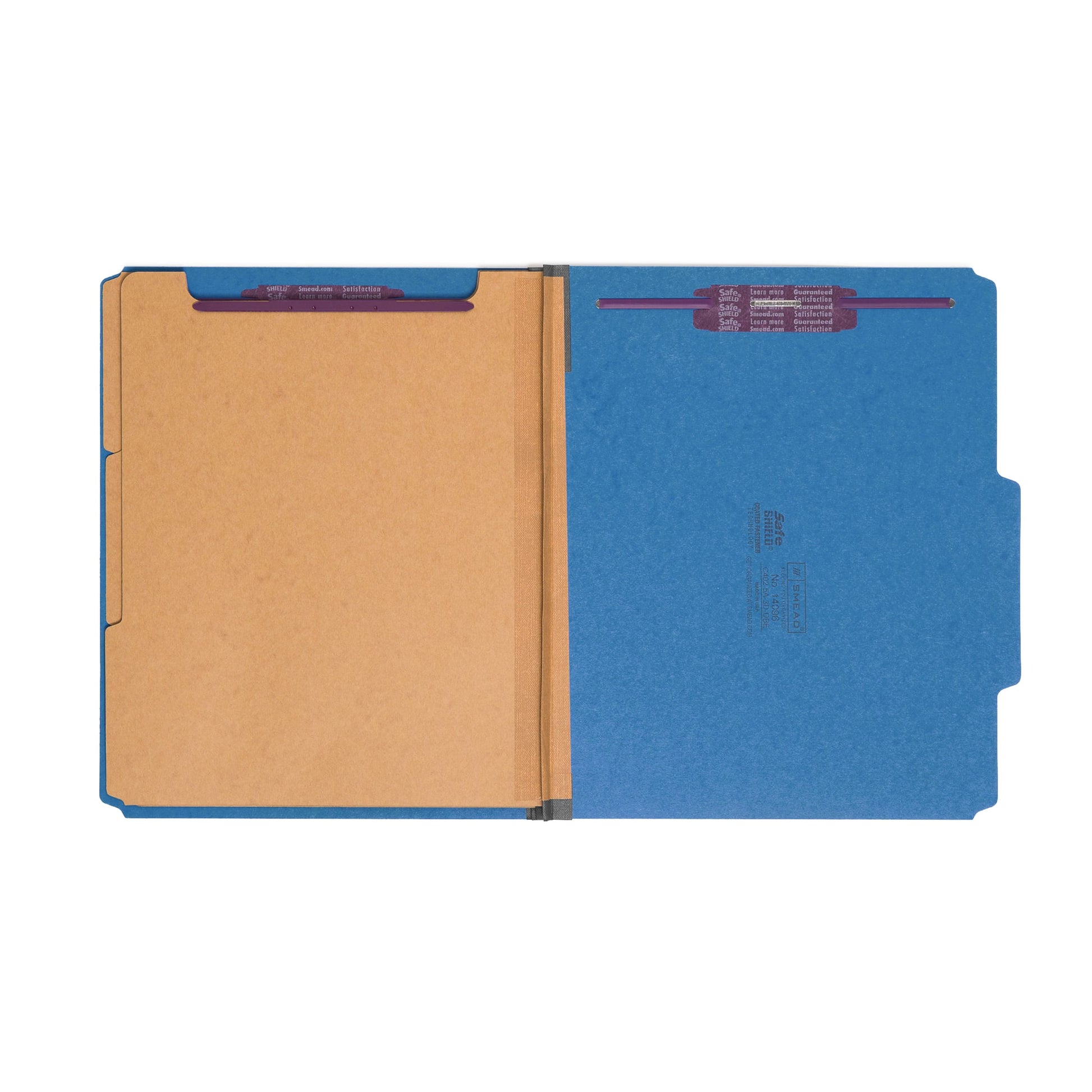 SafeSHIELD® Pressboard Classification File Folders, 3 Dividers, 3 inch Expansion, 2/5-Cut Tab, Dark Blue Color, Letter Size, Set of 10, 30086486140967