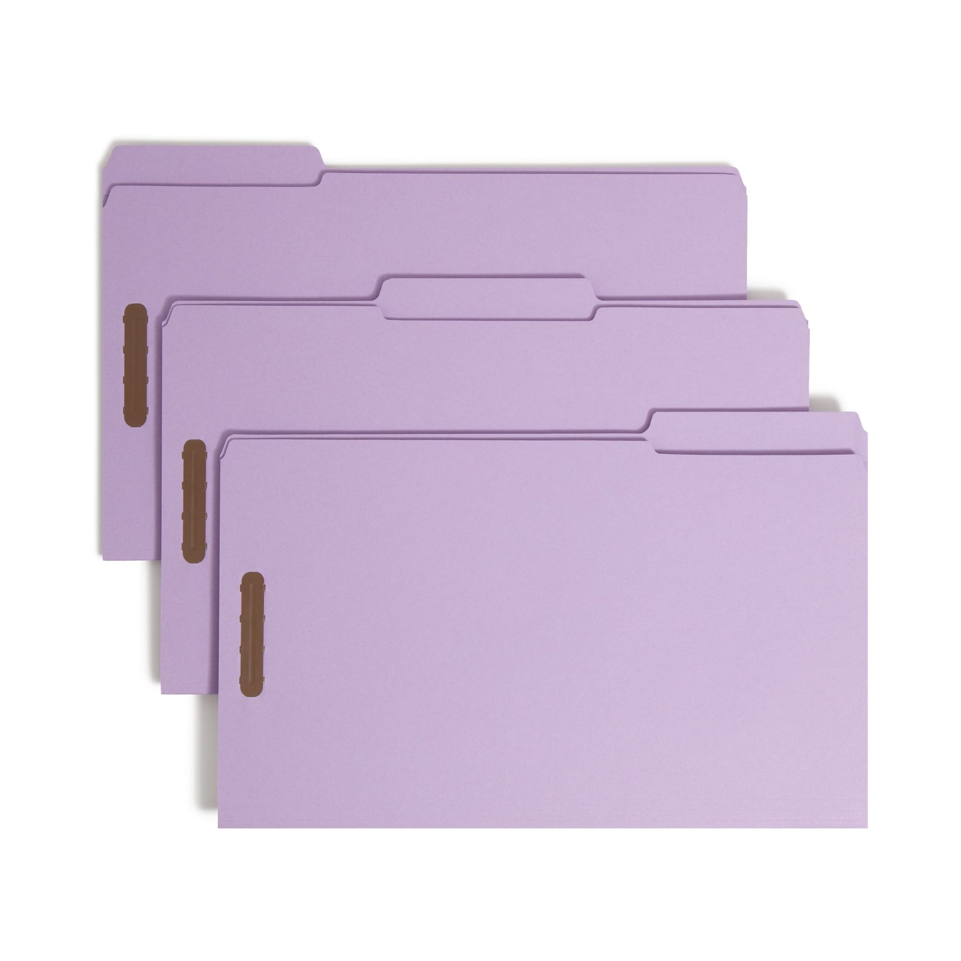 Reinforced Tab Fastener File Folders, 1/3-Cut Tab, 2 Fasteners, Lavender Color, Legal Size, Set of 50, 086486174404