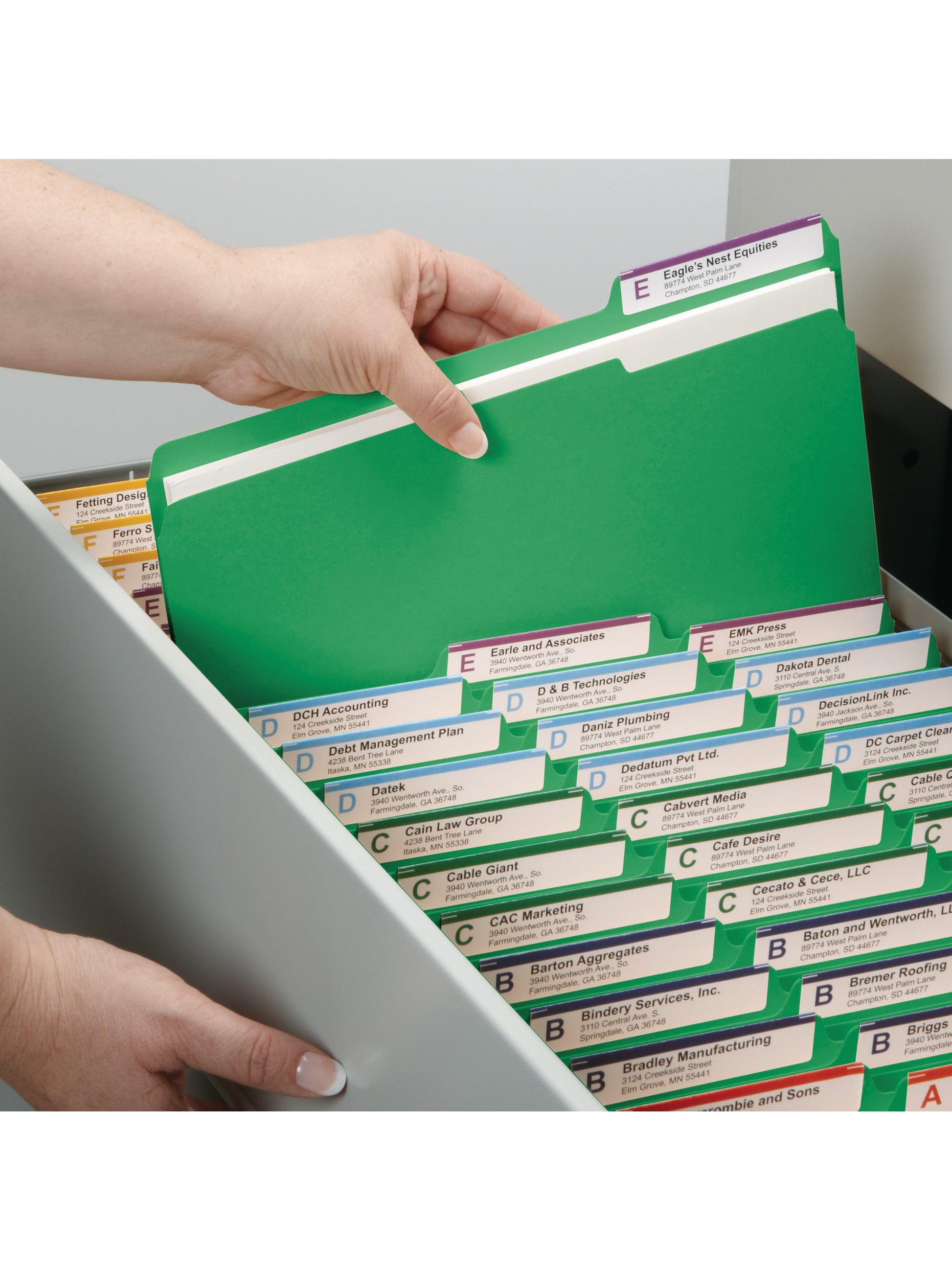 SafeSHIELD® Pressboard Fastener File Folders, 2 inch Expansion, 1/3-Cut Tab, Green Color, Legal Size, Set of 25, 086486199384