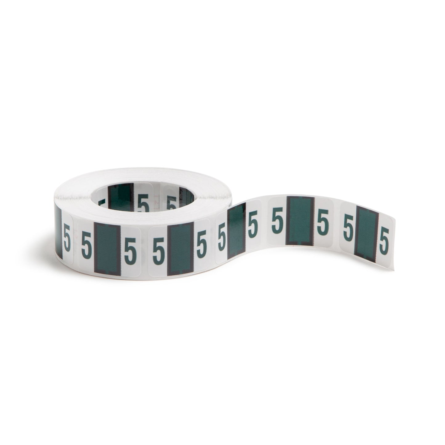 BCCRN Bar Style Color-Coded Numeric Labels, 0-9 Rolls, Dark Green Color, 1-1/4" X 1" Size, Set of 50, 086486673754