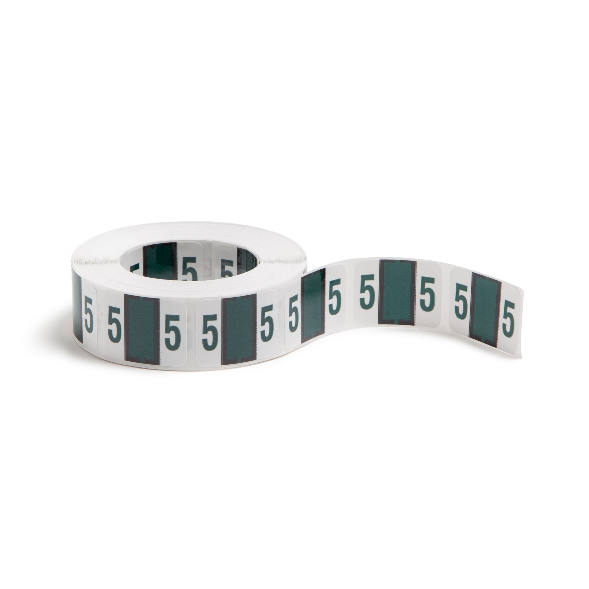 BCCRN Bar Style Color-Coded Numeric Labels, 0-9 Rolls, Dark Green Color, 1-1/4" X 1" Size, Set of 50, 086486673754