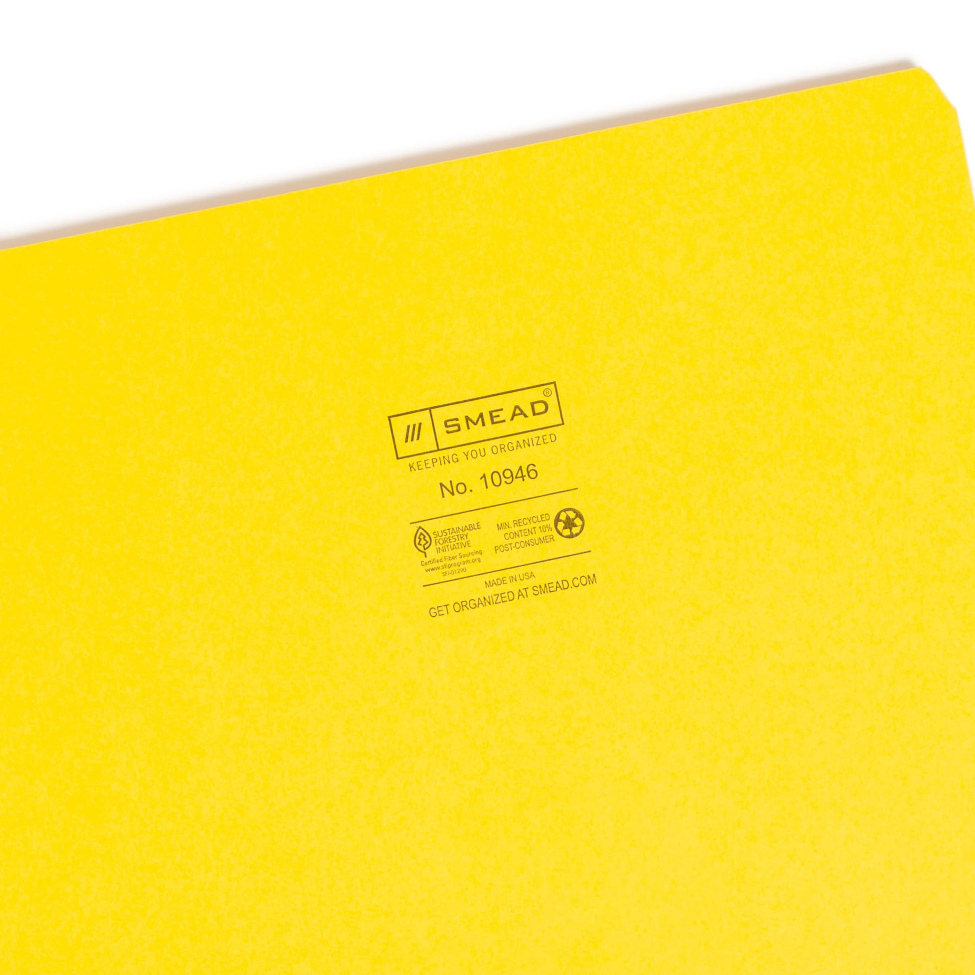 Standard File Folders, Straight-Cut Tab, Yellow Color, Letter Size, Set of 100, 086486109468