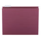 Standard Hanging File Folders with 1/5-Cut Tabs, Maroon Color, Letter Size, Set of 25, 086486640732