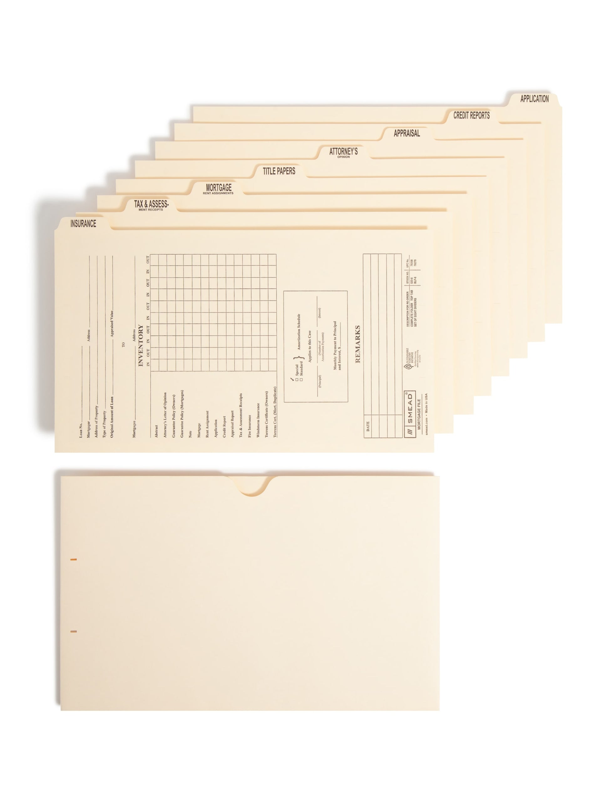 Pressboard Mortgage File Folder Dividers, Manila Color, Legal Size, Set of 0, 30086486782785