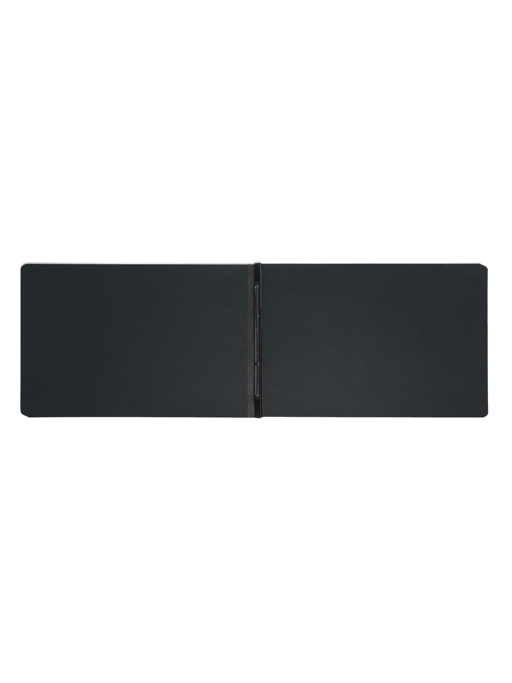 Premium Pressboard Report Covers, 8 1/2-inch Metal Prong Side Fastener with Compressor, 3-inch Expansion, Black Color, Tabloid Size, 