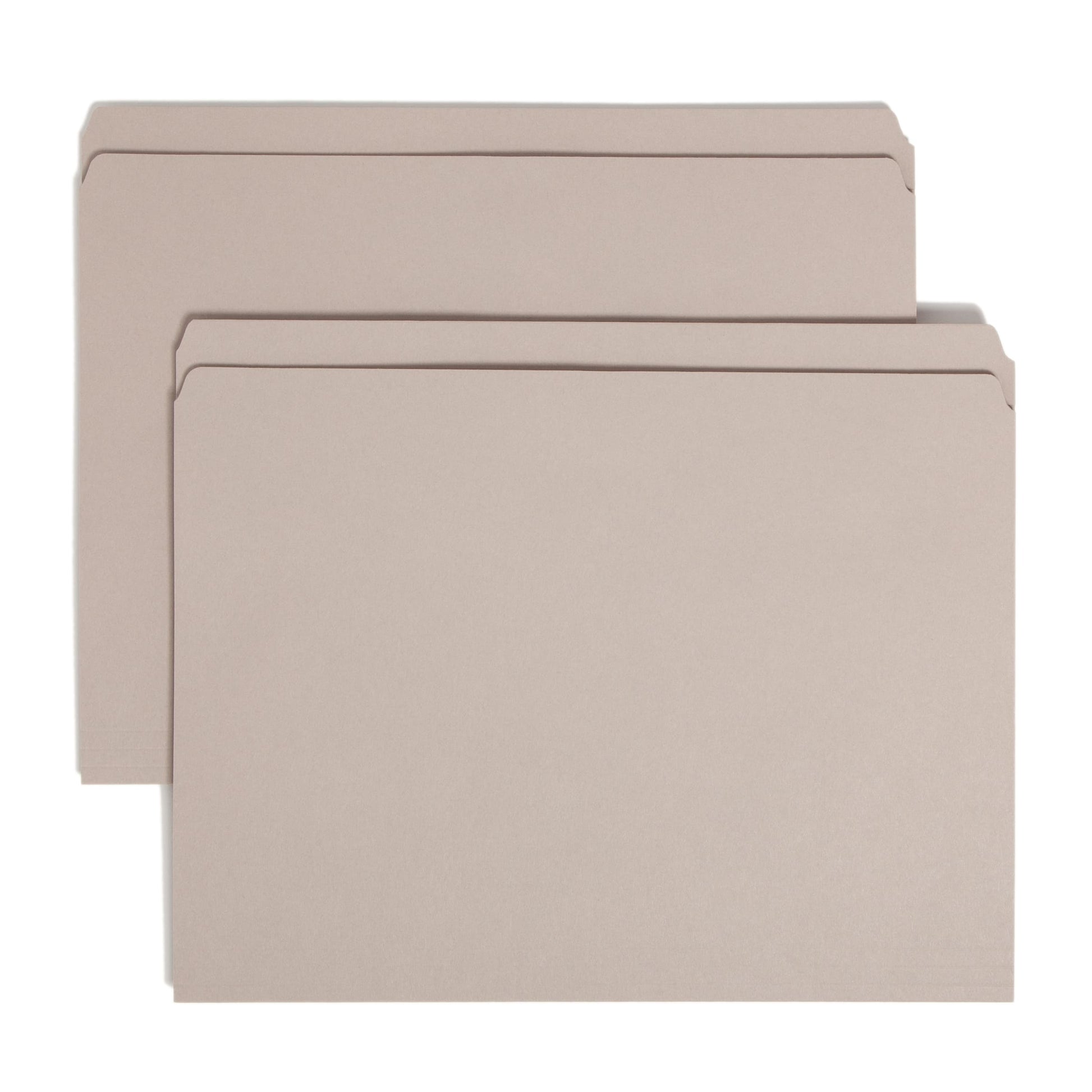 Reinforced Tab File Folders, Straight-Cut Tab, Gray Color, Letter Size, Set of 100, 086486123105