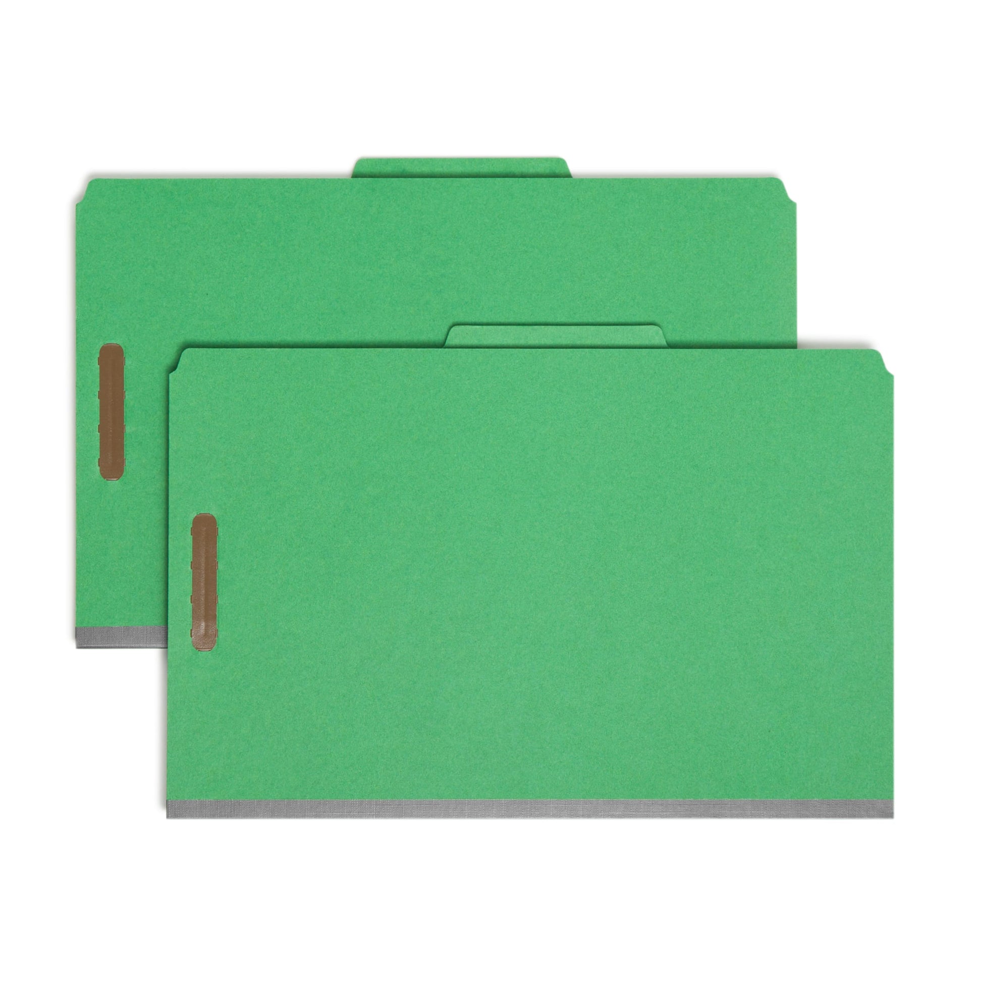 Pressboard Classification File Folders, 2 Dividers, 2 inch Expansion, Green Color, Legal Size, Set of 5, 086486190497