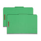 Pressboard Classification File Folders, 2 Dividers, 2 inch Expansion, Green Color, Legal Size, Set of 5, 086486190497