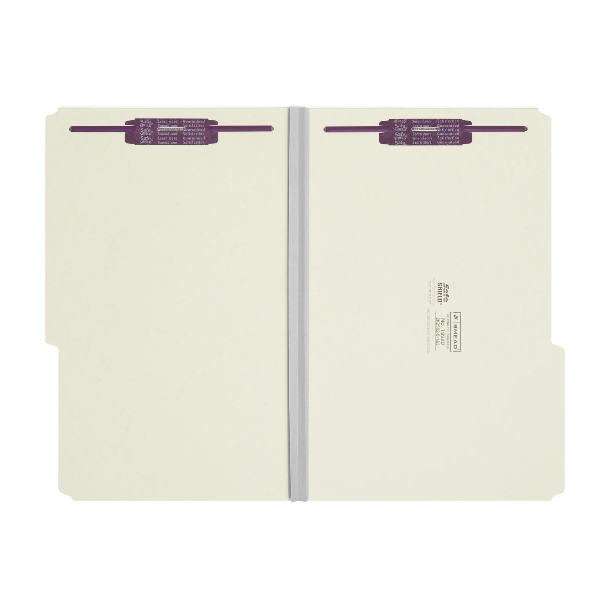 SafeSHIELD® Pressboard Fastener File Folders, 2 inch Expansion, 2/5-Cut Right Tab, Gray/Green Color, Legal Size, Set of 25, 086486199209