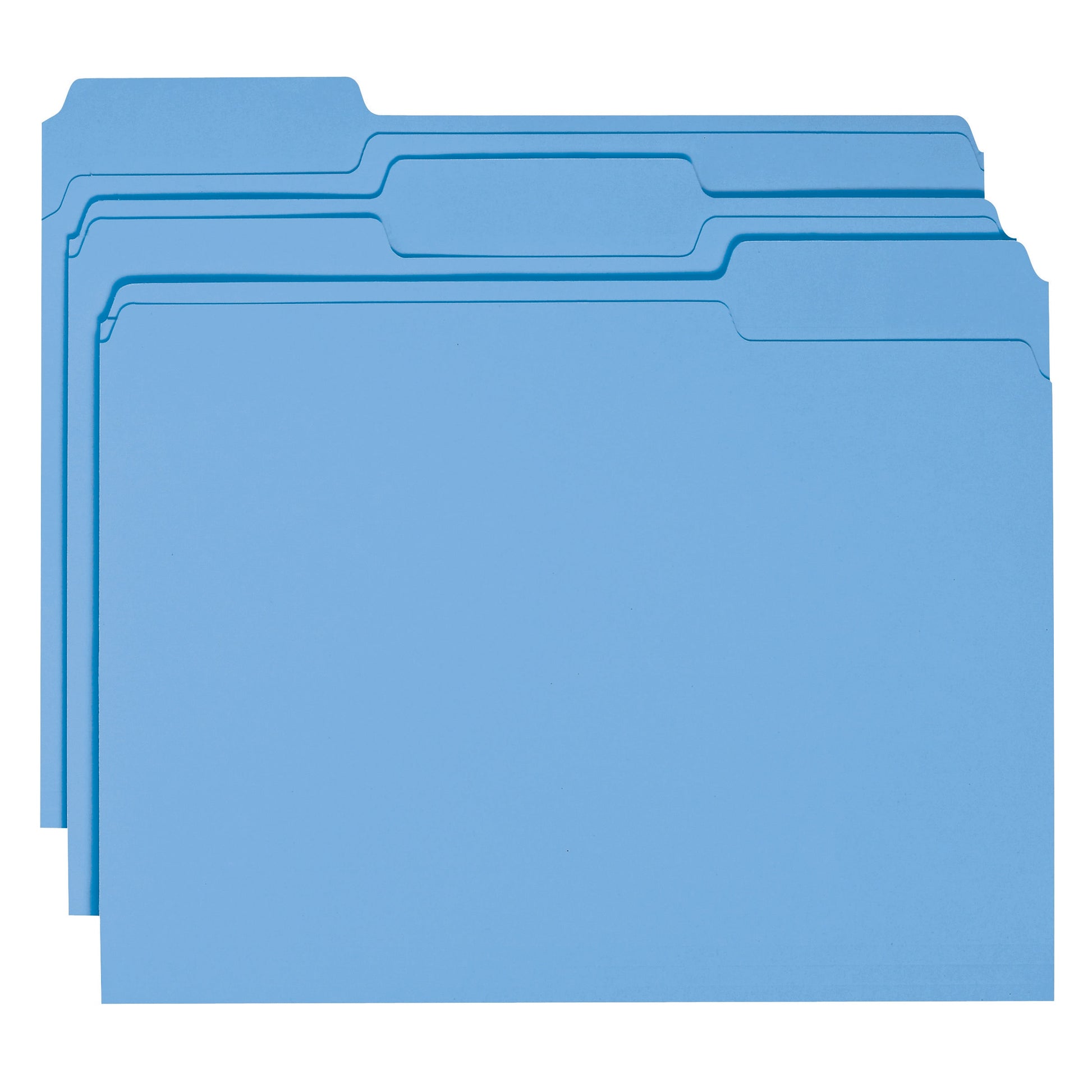 Standard File Folders, 1/3-Cut Tab, Blue Color, Letter Size, Set of 100, 086486120432