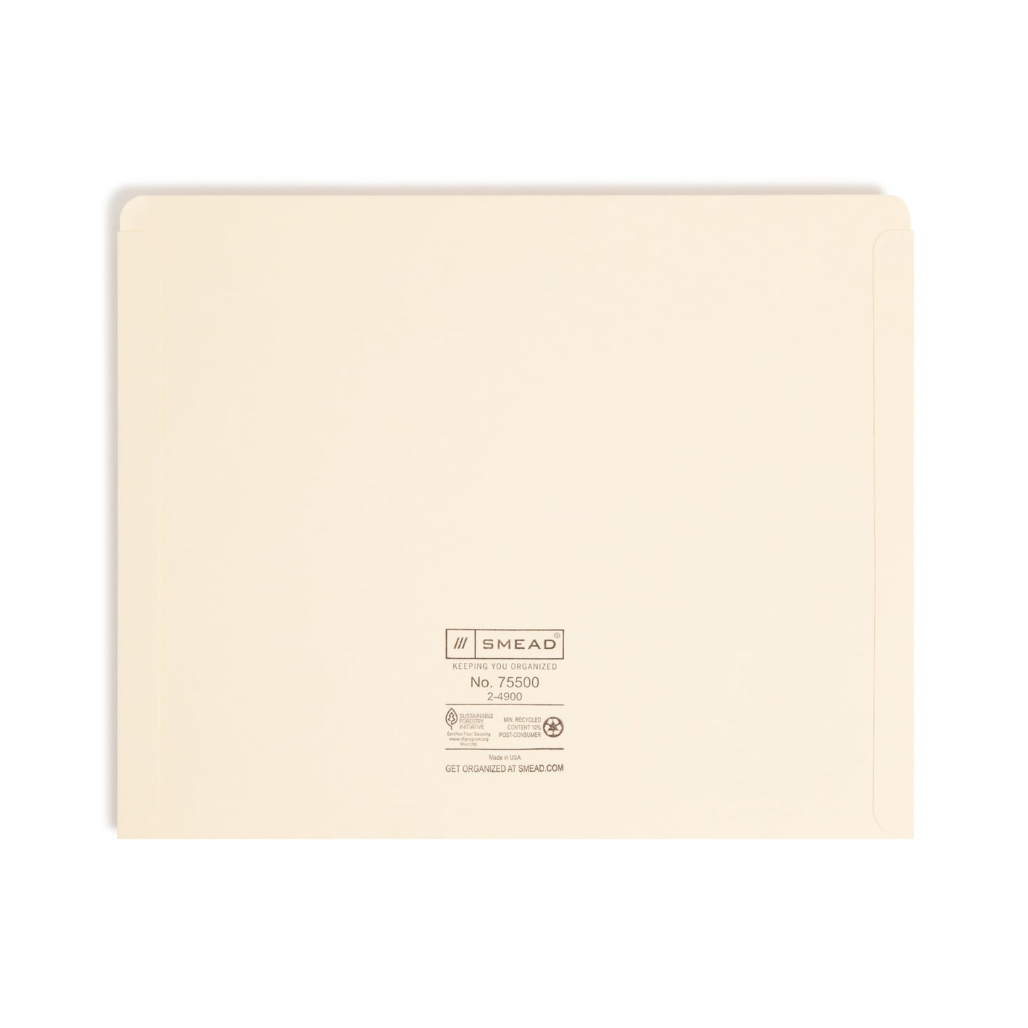 File Jackets, Flat-No Expansion, Straight-Cut Reinforced Tab, Manila Color, Letter Size, Set of 100, 30086486755000