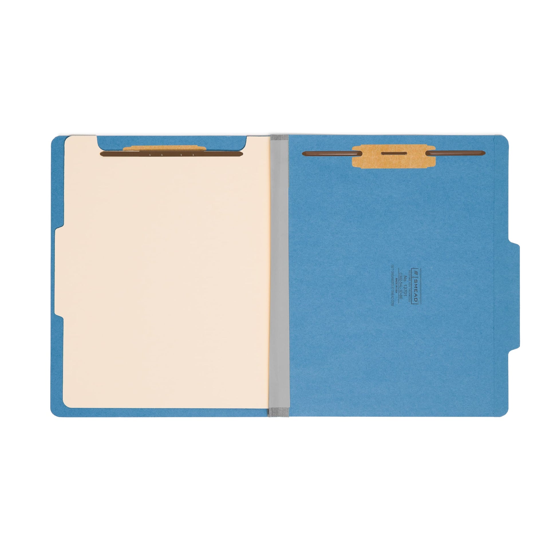Classification File Folders, 1 Divider, 2 inch Expansion, Blue Color, Letter Size, Set of 10, 30086486137011