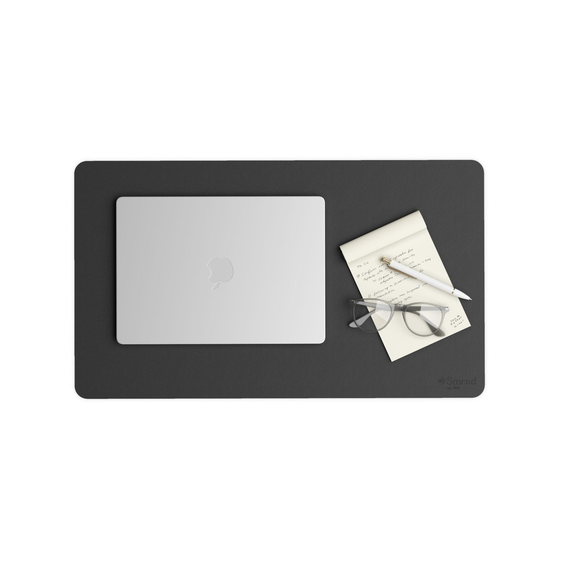 Vegan Leather Desk Pad, Charcoal Color, 23.6"X13.7" Size, Set of 1, 086486648387