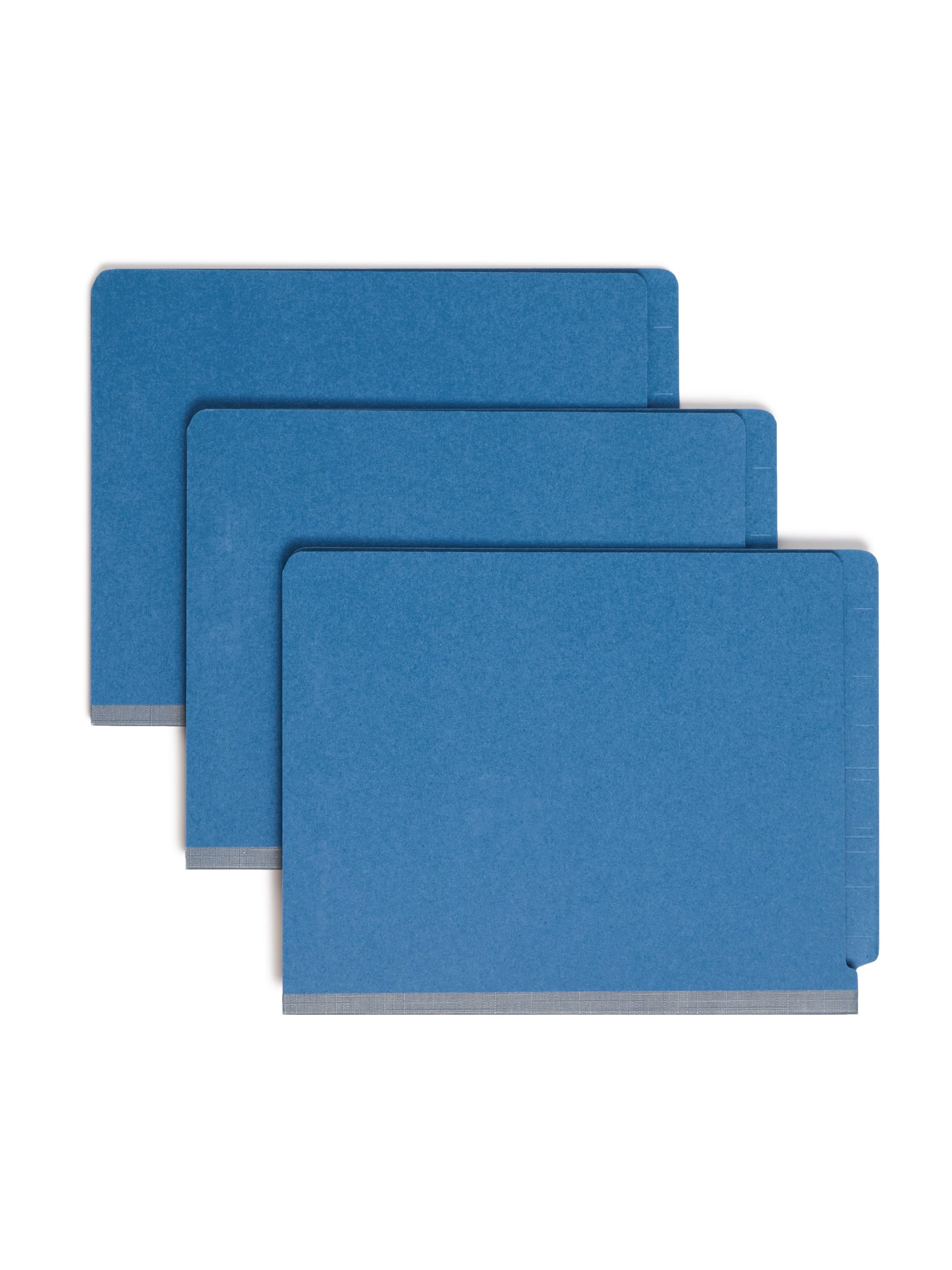 SafeSHIELD® Pressboard End Tab Classification File Folders, Straight-Cut Tab, 2 inch Expansion, 2 Divider, Dark Blue Color, Letter Size, Set of 10, 30086486267848