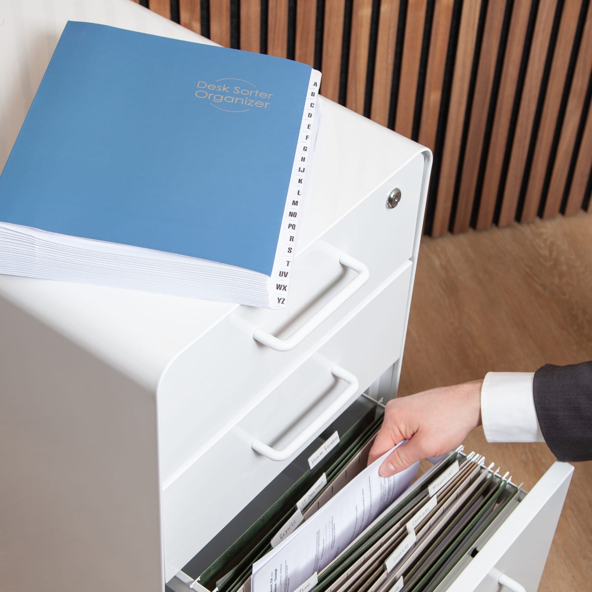 Desk File/Sorters, Dark Blue Color, Letter Size, Set of 1, 086486892827