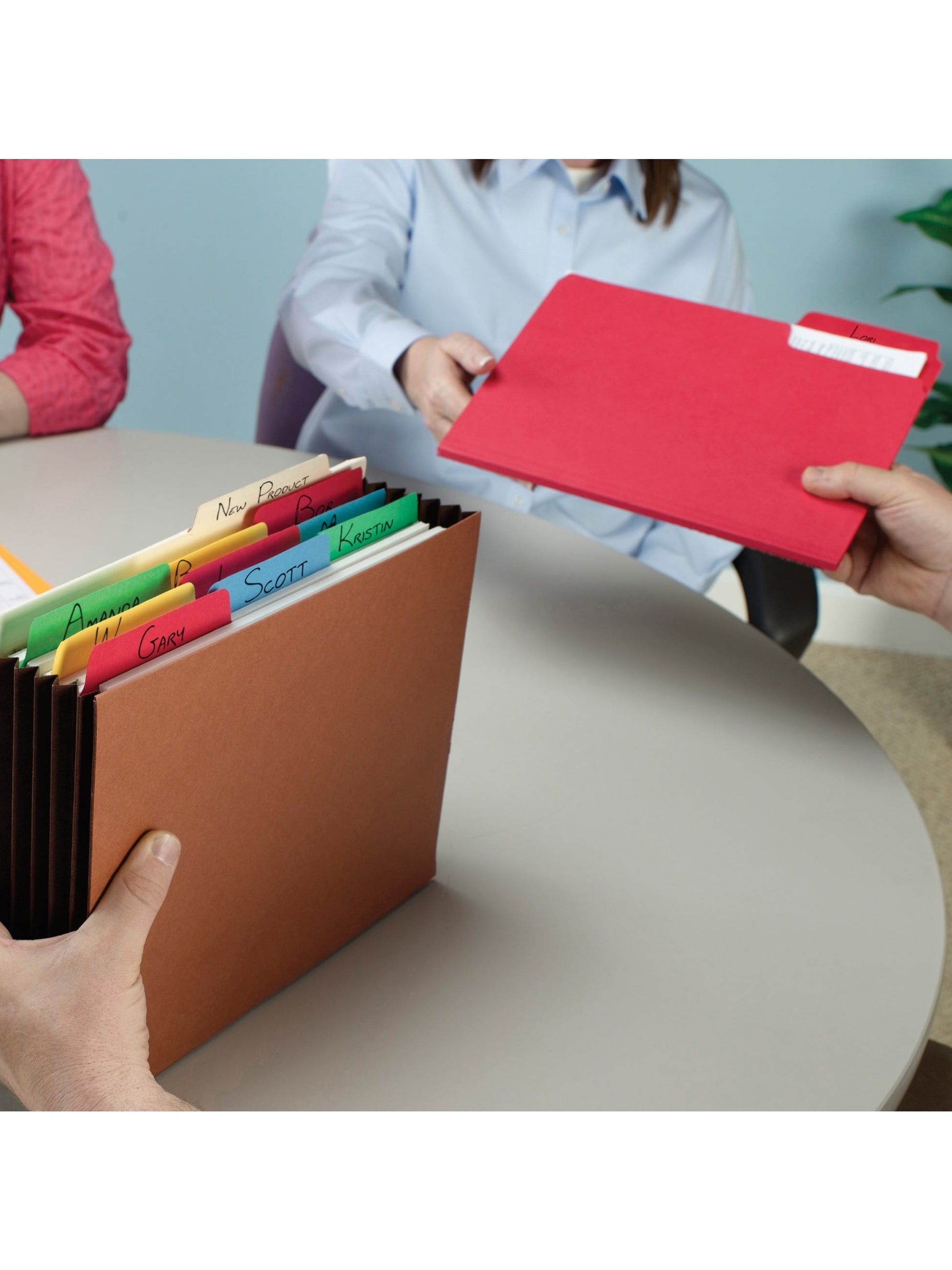 SuperTab® File Folders, 1/3-Cut Tab, Assorted Colors Color, Letter Size, 