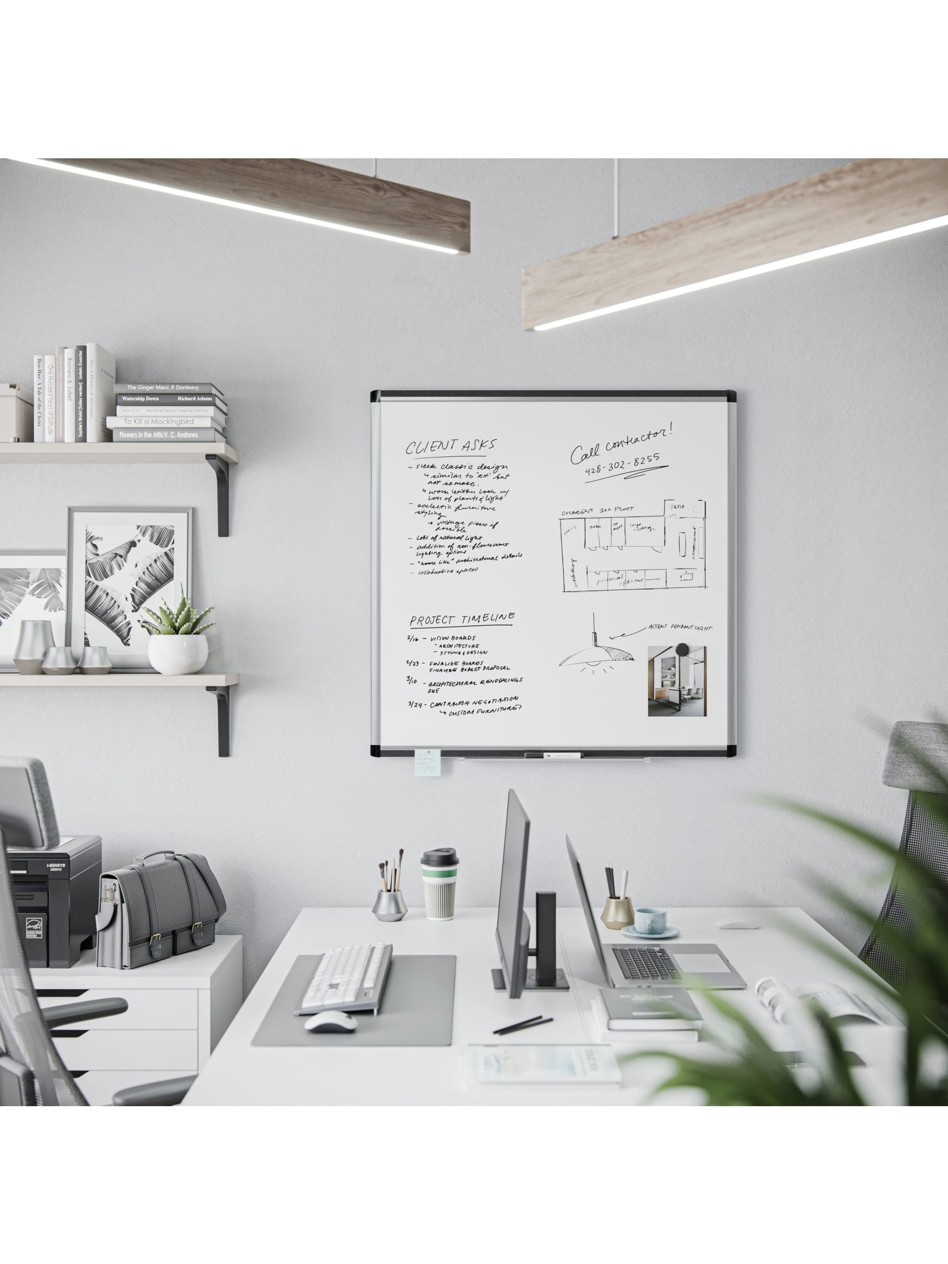 Aluminum PinIt Frame Dry Erase Board, Pinit Frame, Silver, White, 35" x 35", 3 x 3, White, 35" X 35" Size, Set of 1, 817894028061