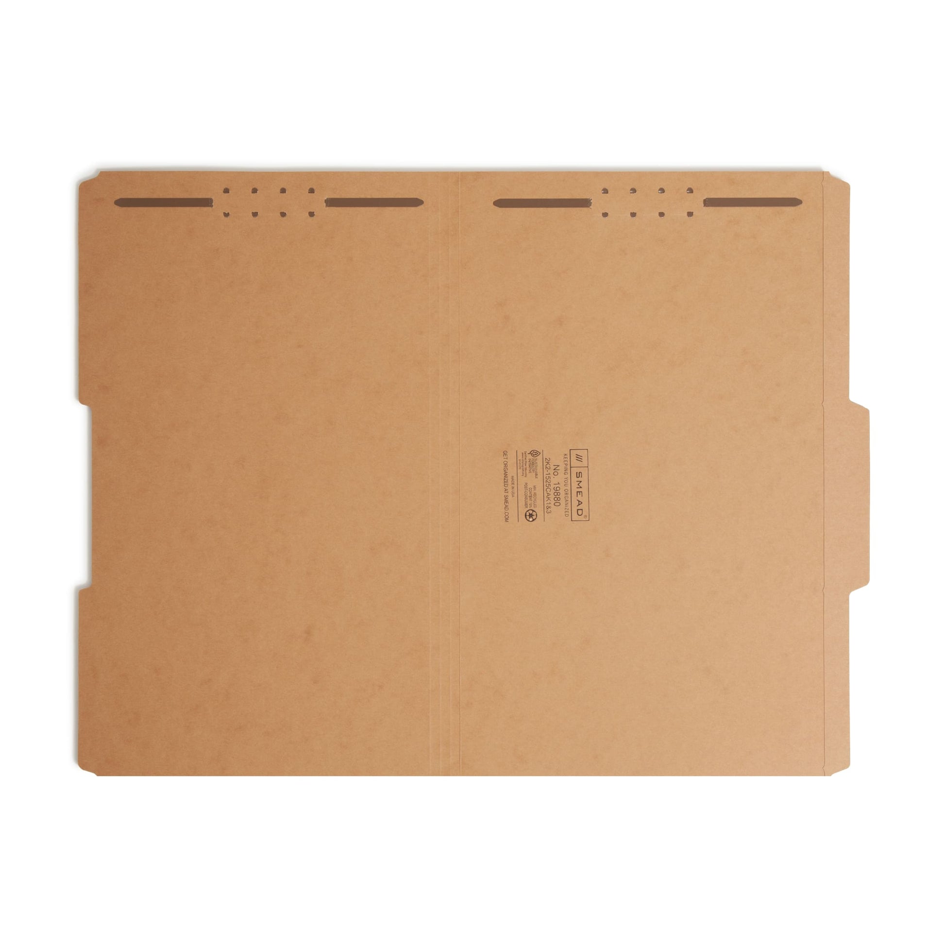Reinforced Tab Fastener File Folders, 2/5-Cut Right of Center Tab, Kraft Color, Legal Size, Set of 50, 086486198806