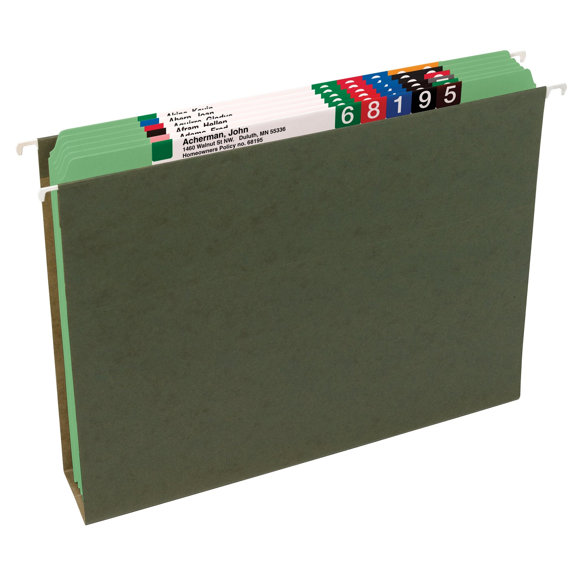 Reinforced Tab File Folders, Straight-Cut Tab, Green Color, Letter Size, Set of 100, 086486121101