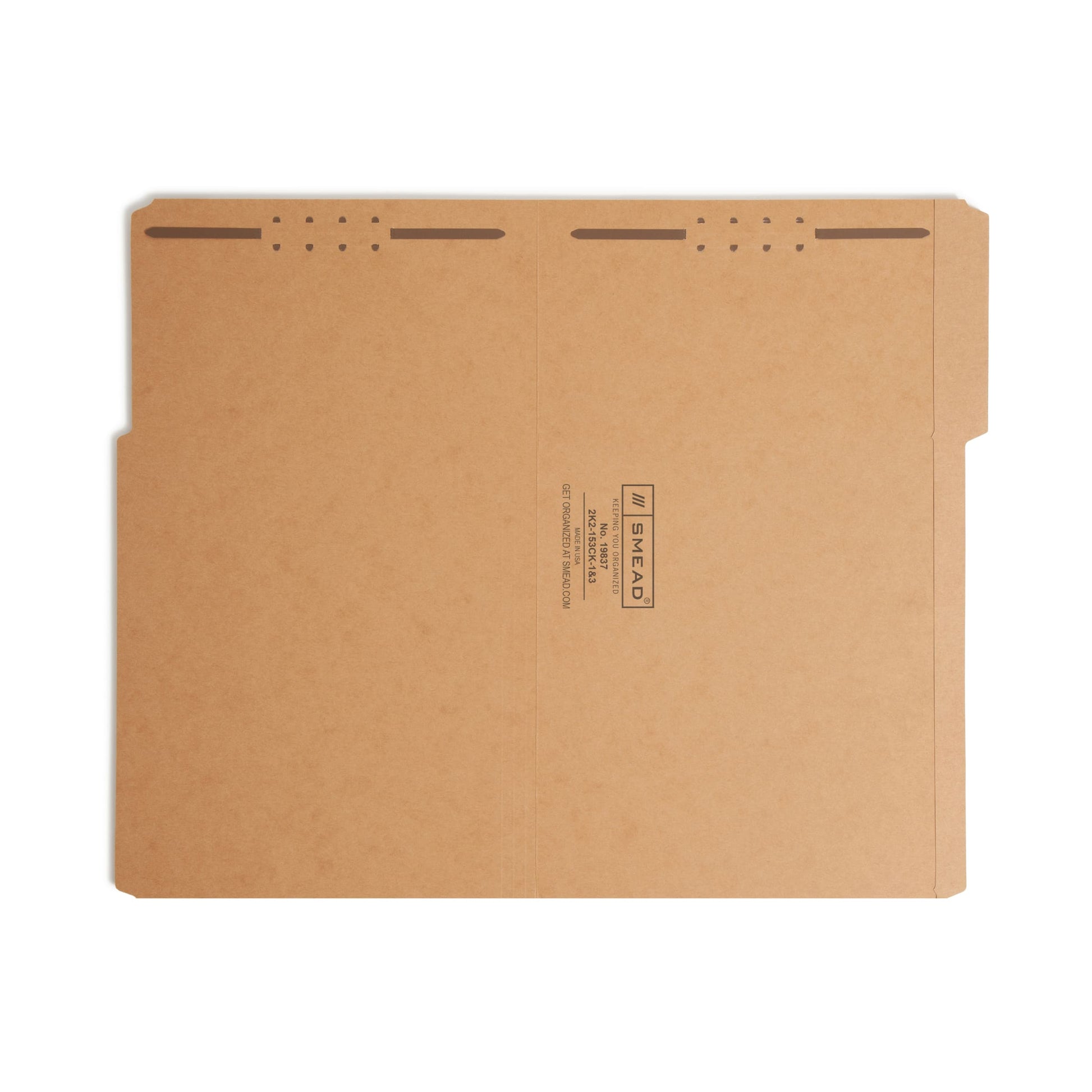 Reinforced Tab Fastener File Folders, 1/3-Cut Tab, 2 Fasteners, Kraft Color, Legal Size, Set of 50, 086486198370